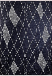 Siyah Beyaz Soyut Baklava Desenli Modern Geometrik Halı