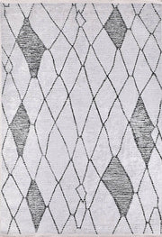 Brown Beige Geometric Antique Art Deco Rug