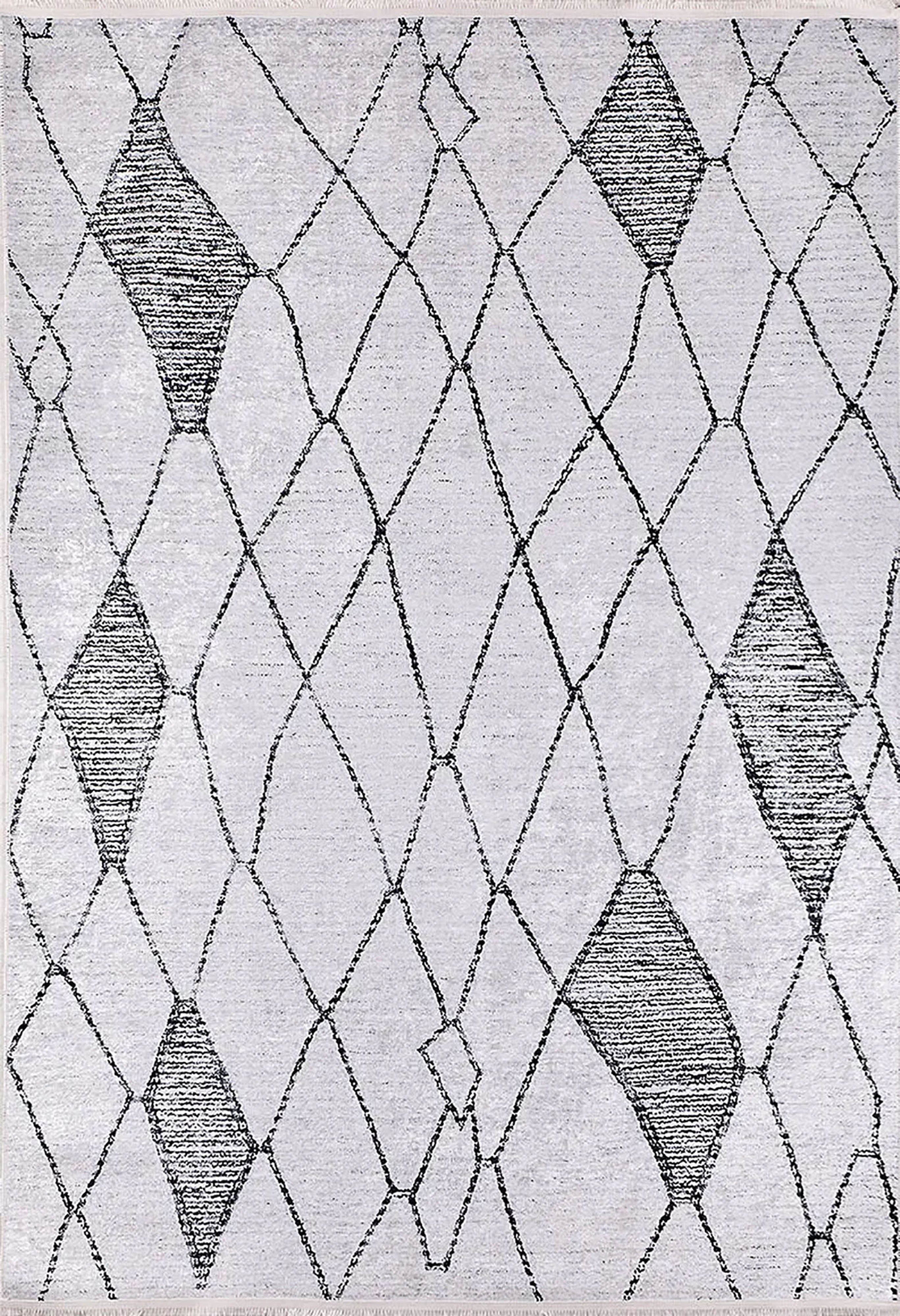 Brown Beige Geometric Antique Art Deco Rug