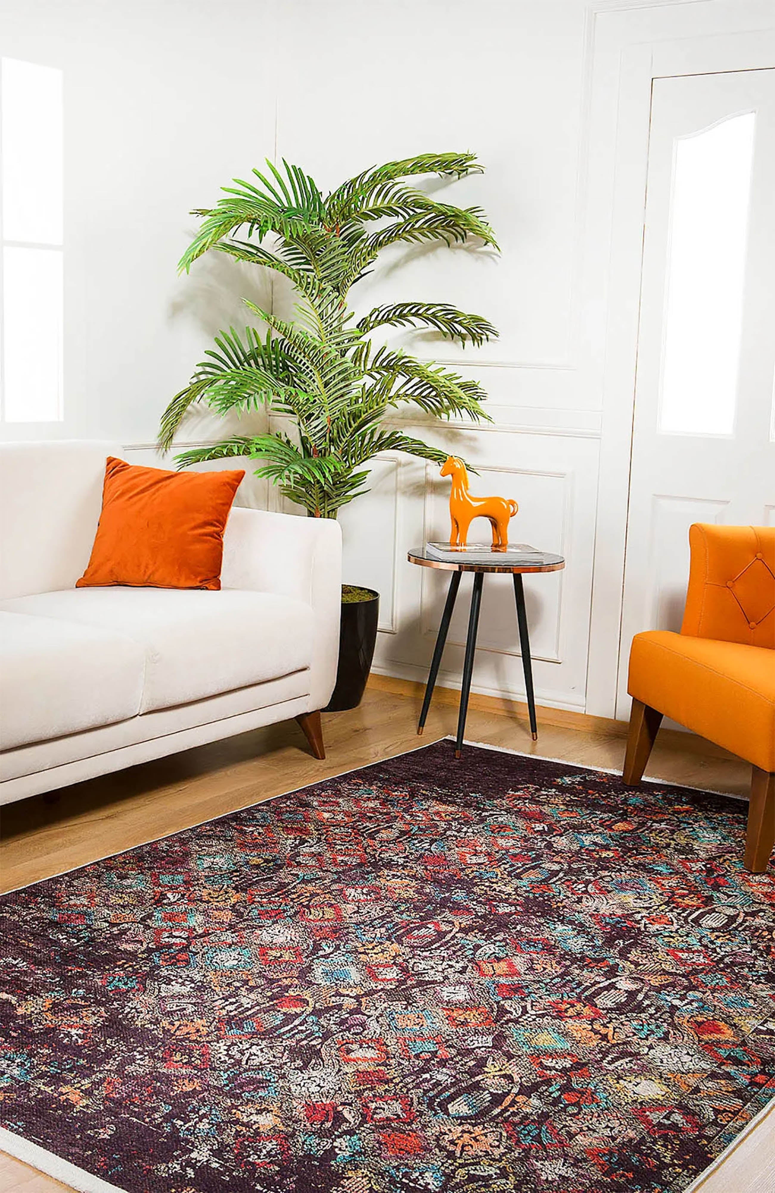 Kahverengi Modern Boho Geometrik Halı - Pera Halı