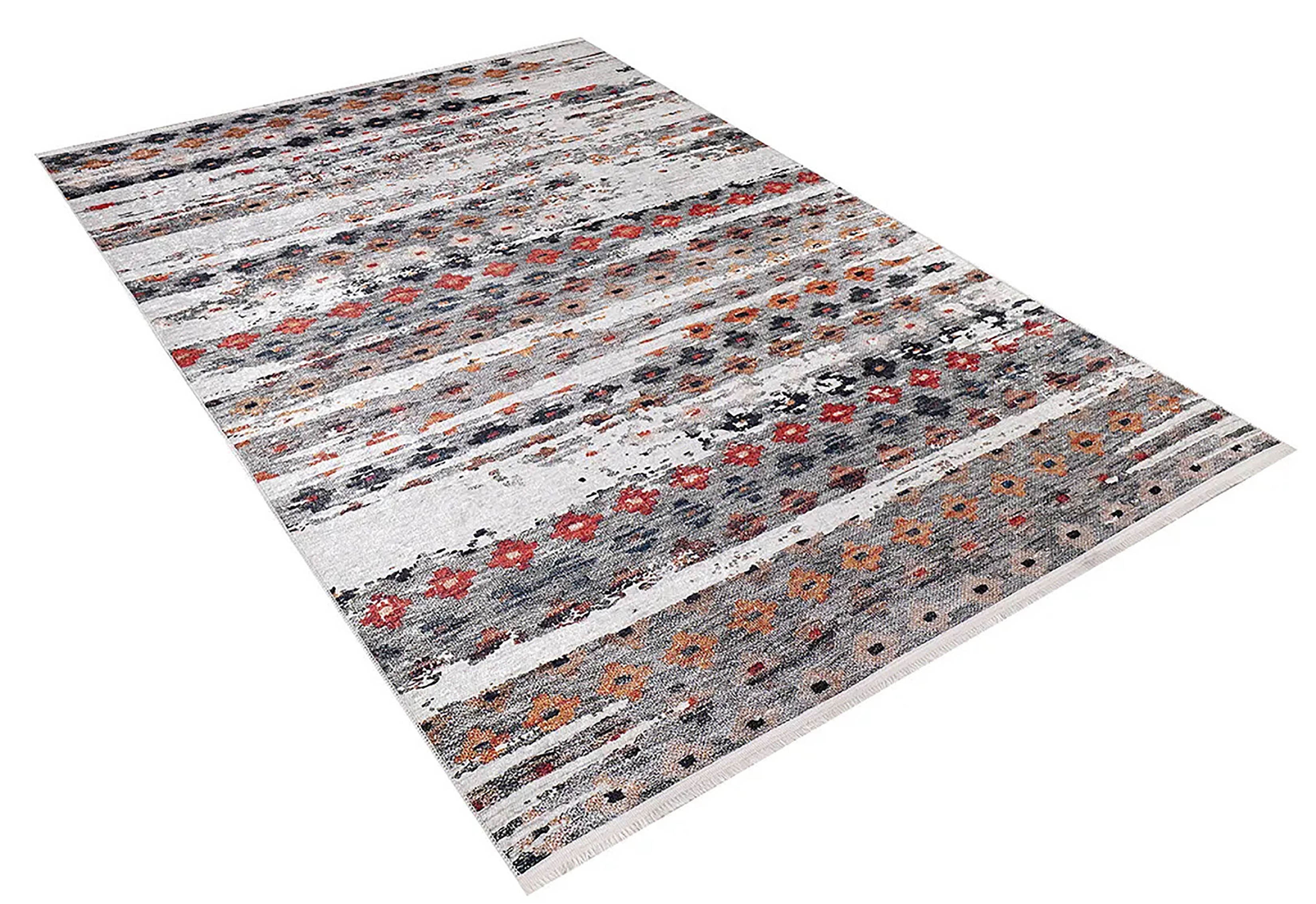 Çok Renkli Çiçek Desenli Kilim Halı - Pera Halı