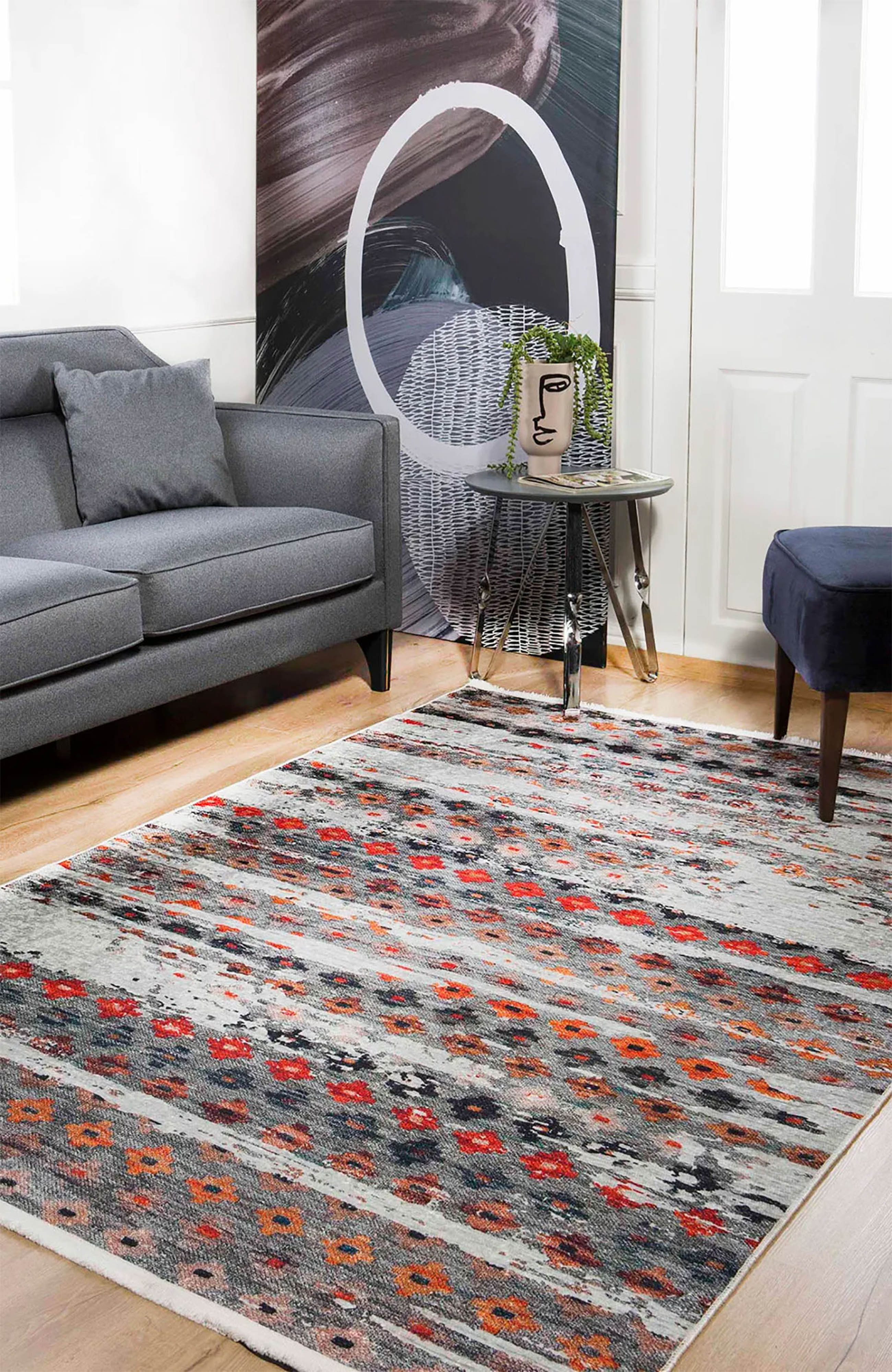 Çok Renkli Çiçek Desenli Kilim Halı - Pera Halı