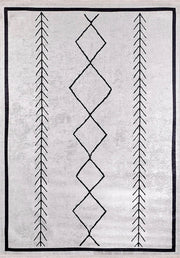 Brown Beige Geometric Antique Art Deco Rug