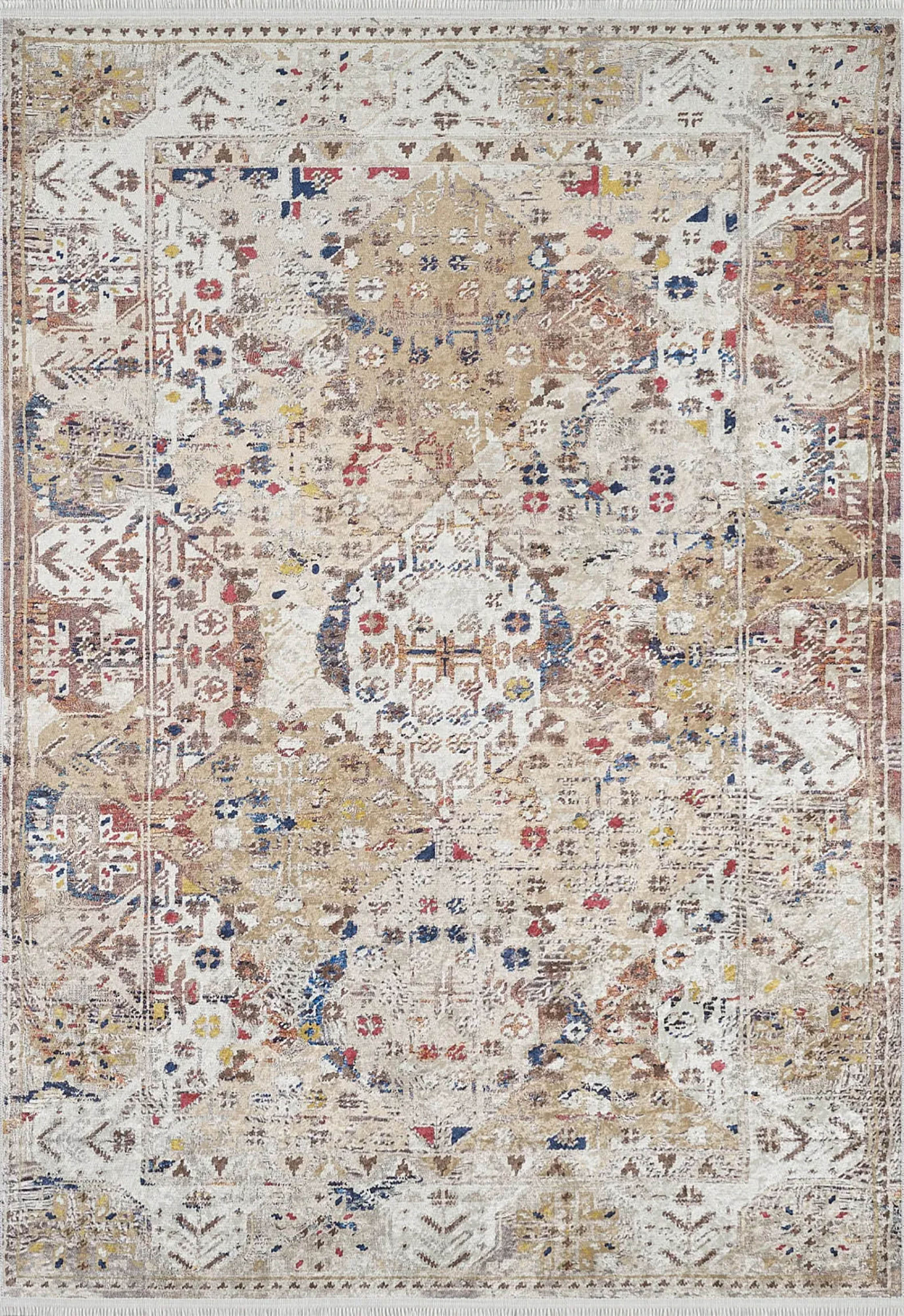 Pembe Bej Bohem Modern Kilim Halı - Pera Halı