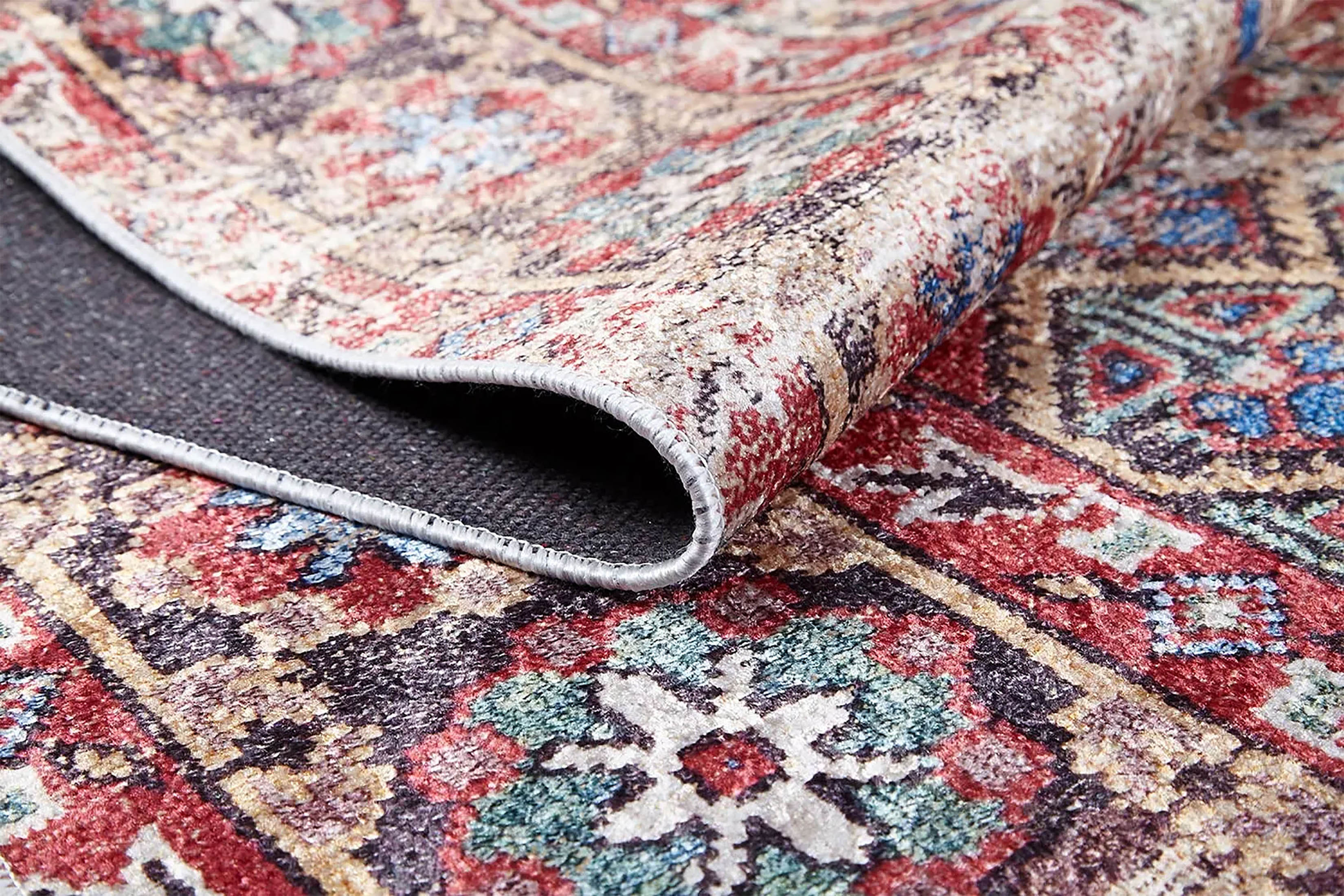 Petek Desenli Kırmızı Modern Halı - Pera Halı