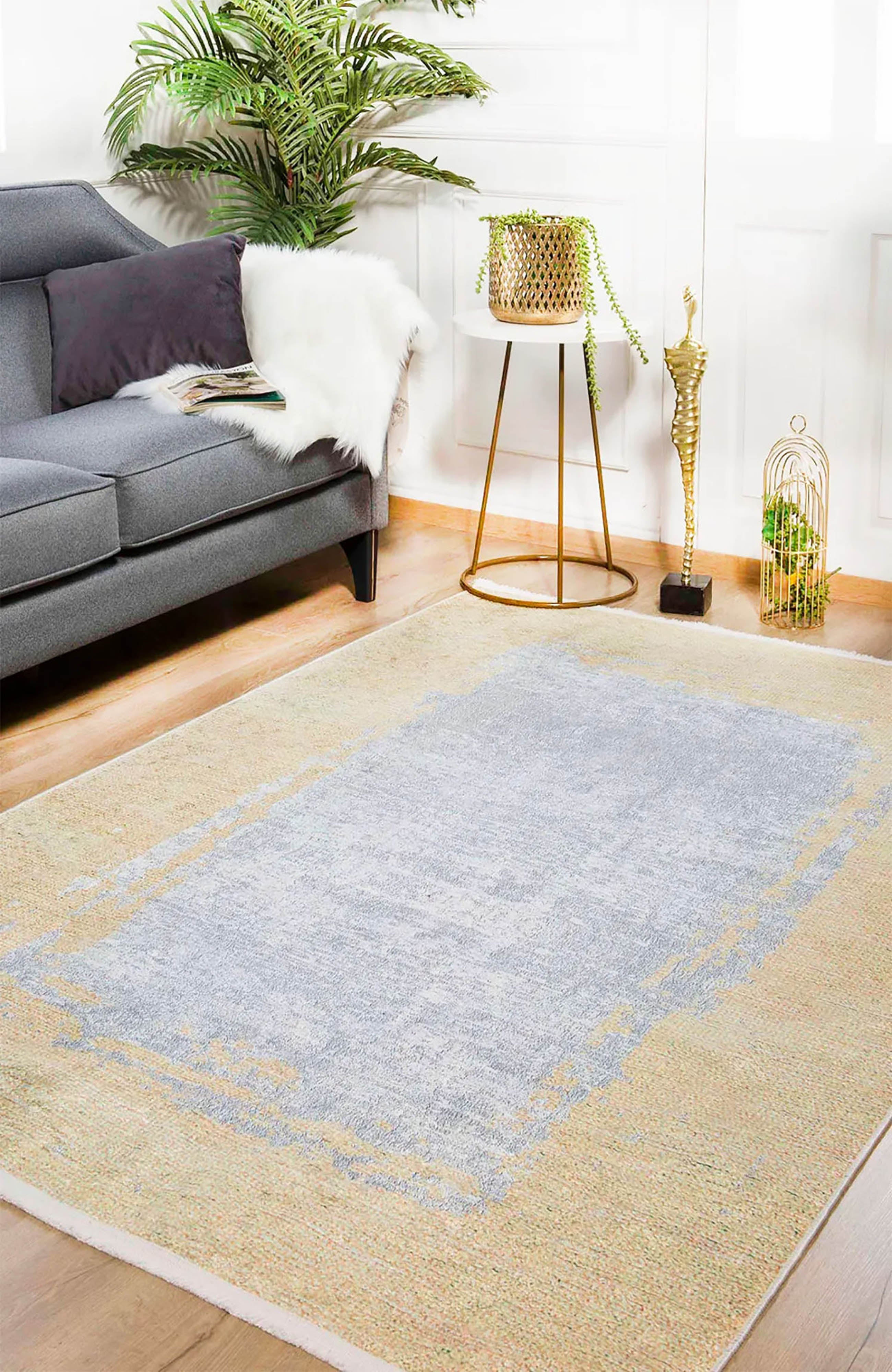 Braunbeiger geometrischer antiker Art Deco Teppich