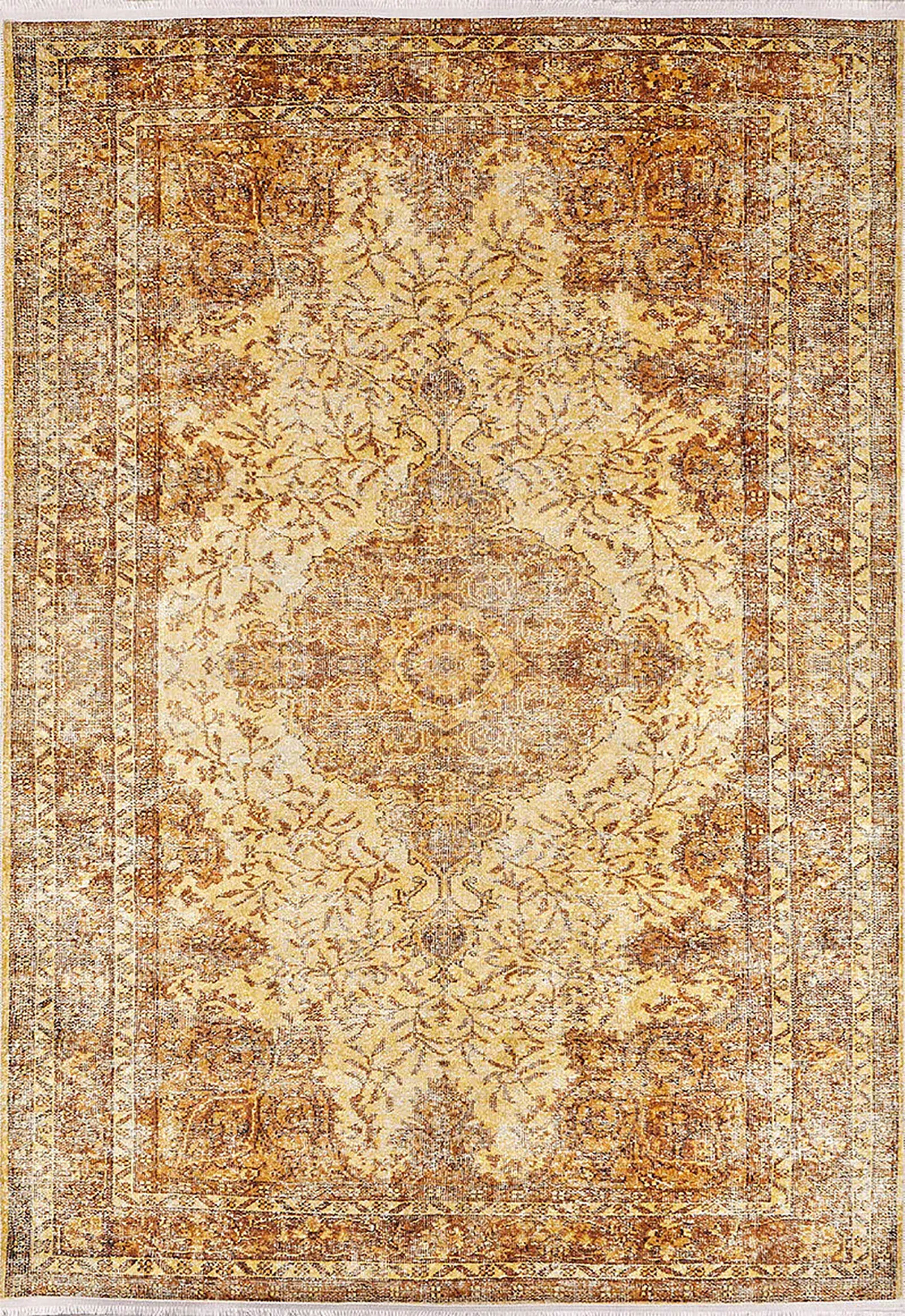 Braunbeiger geometrischer antiker Art Deco Teppich