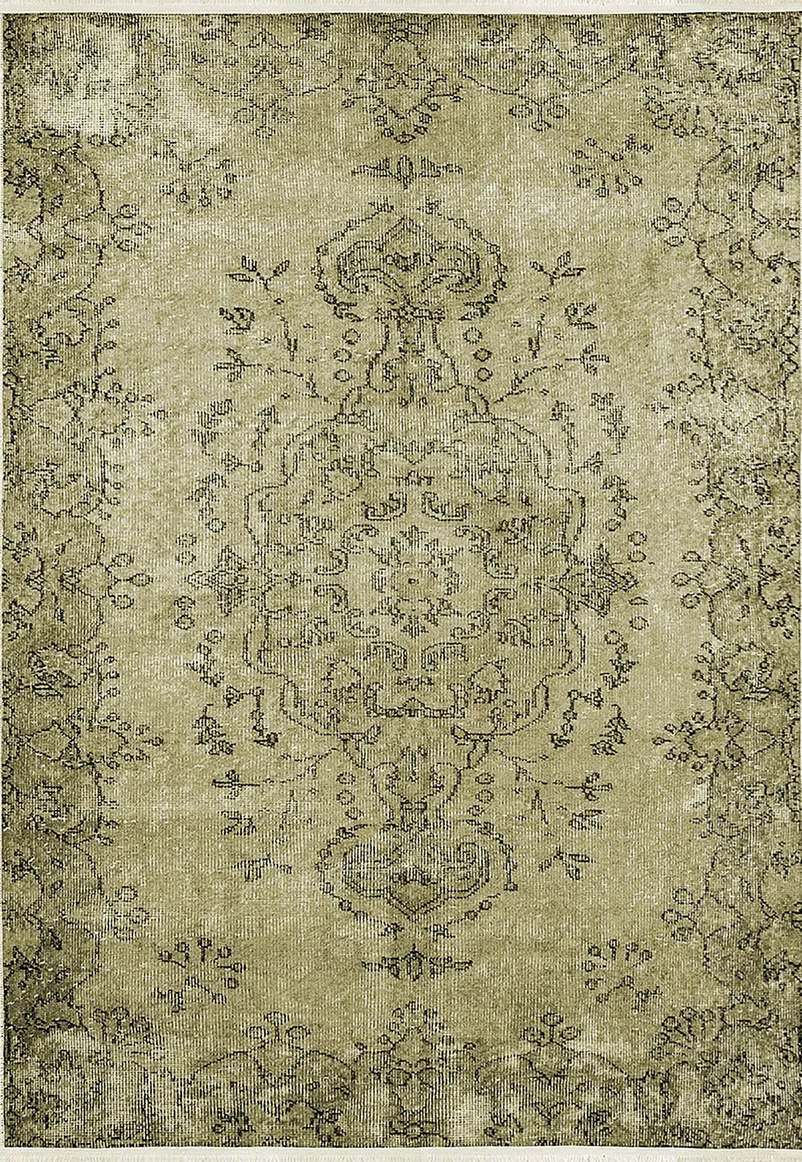 Braunbeiger geometrischer antiker Art Deco Teppich