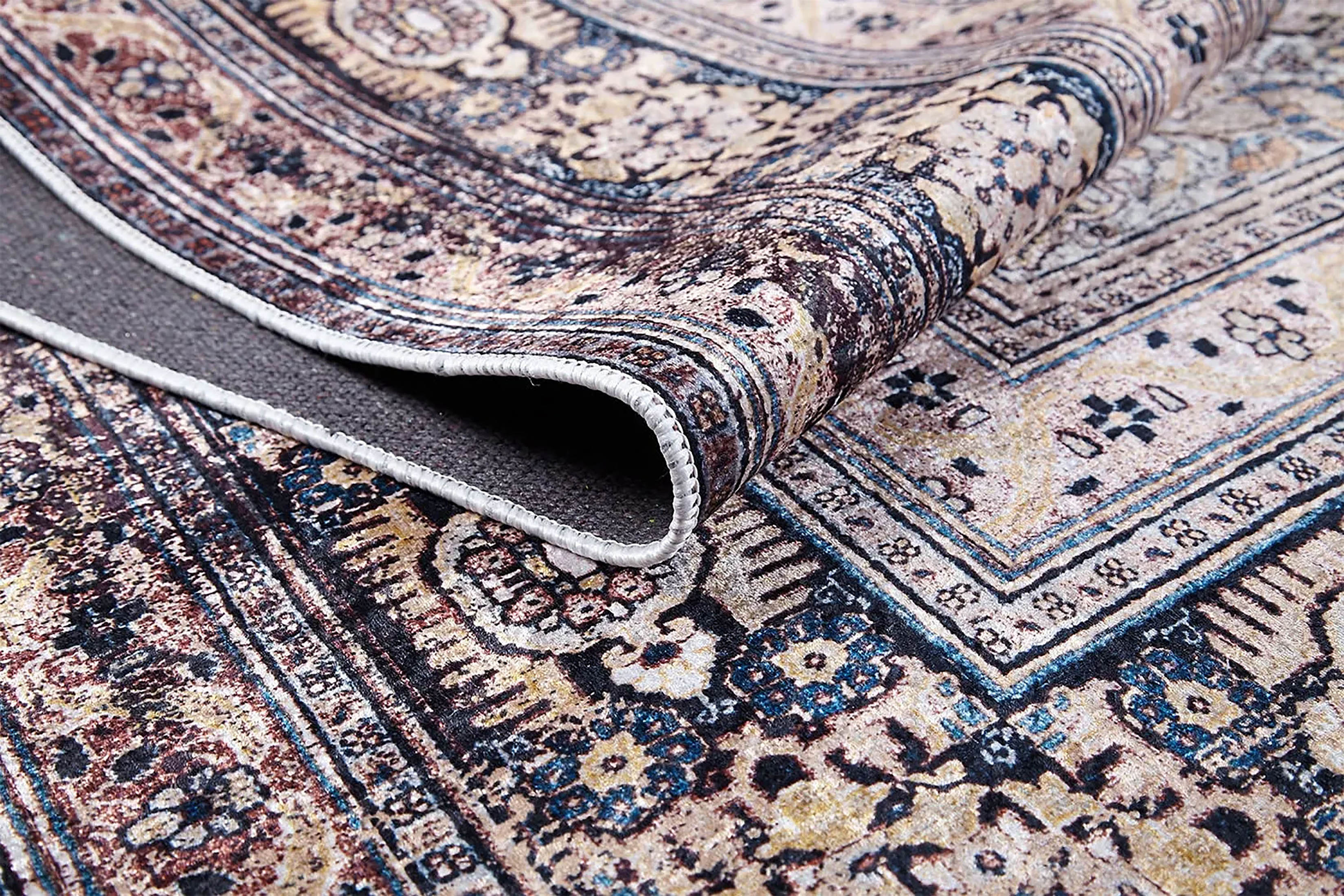Bej Madalyon Geometrik Halı - Pera Halı
