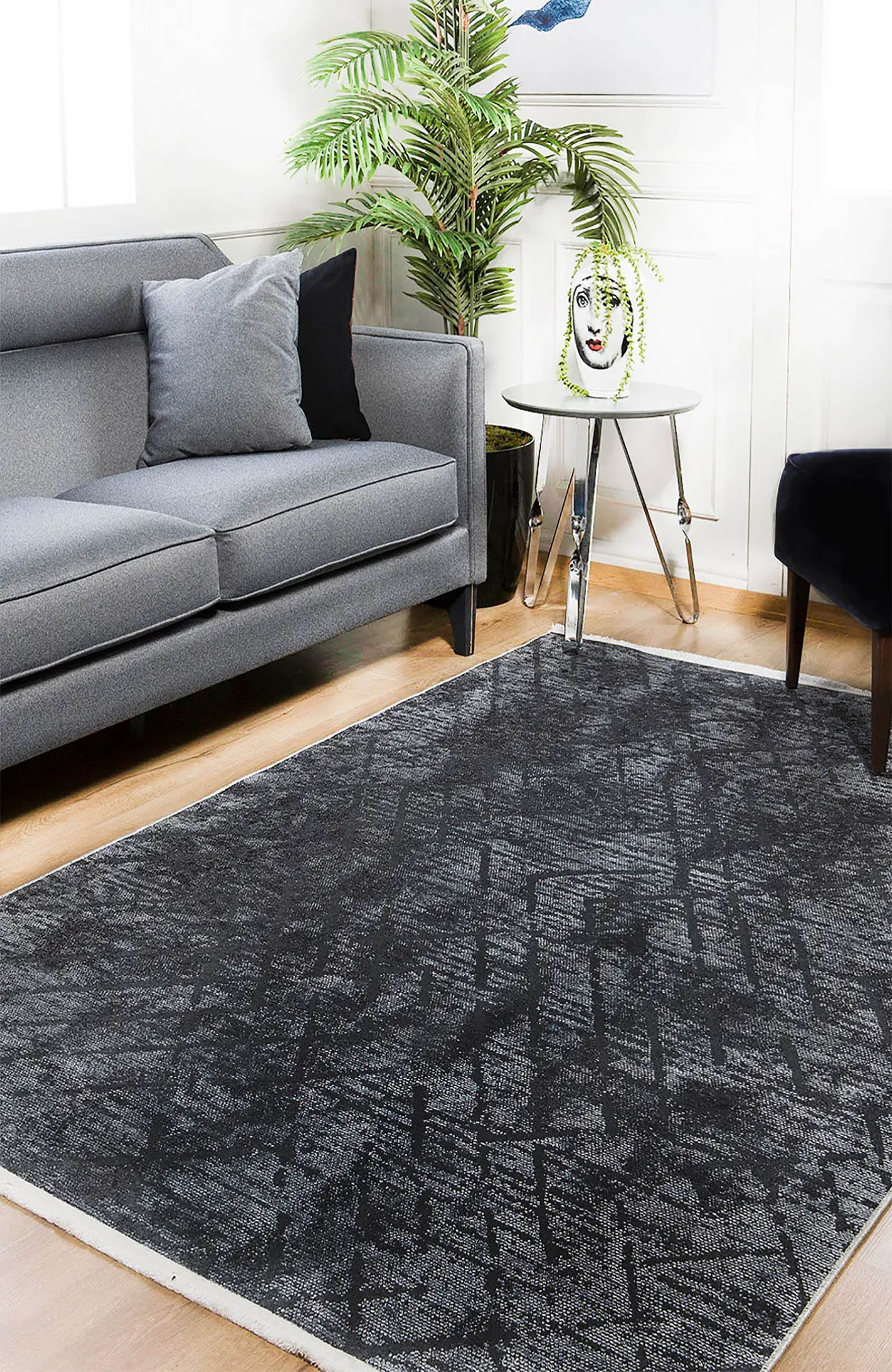 Braunbeiger geometrischer antiker Art Deco Teppich
