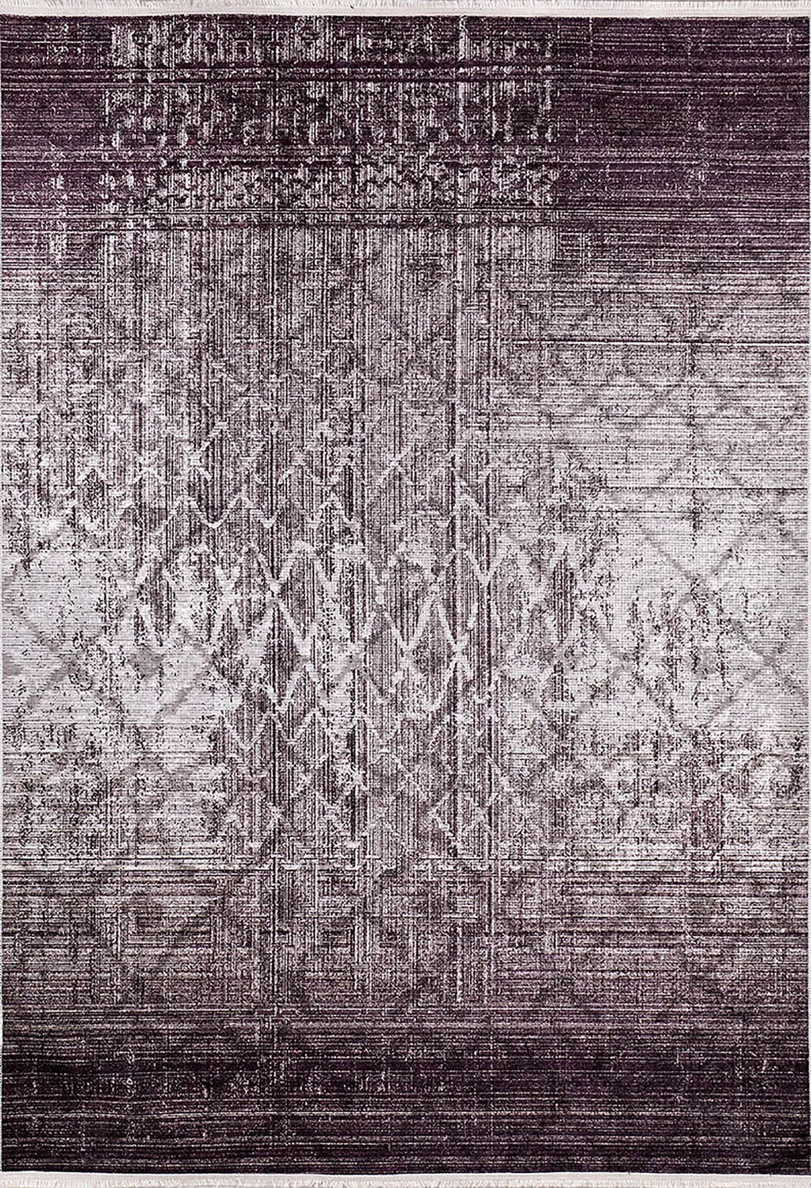Brown Beige Geometric Antique Art Deco Rug