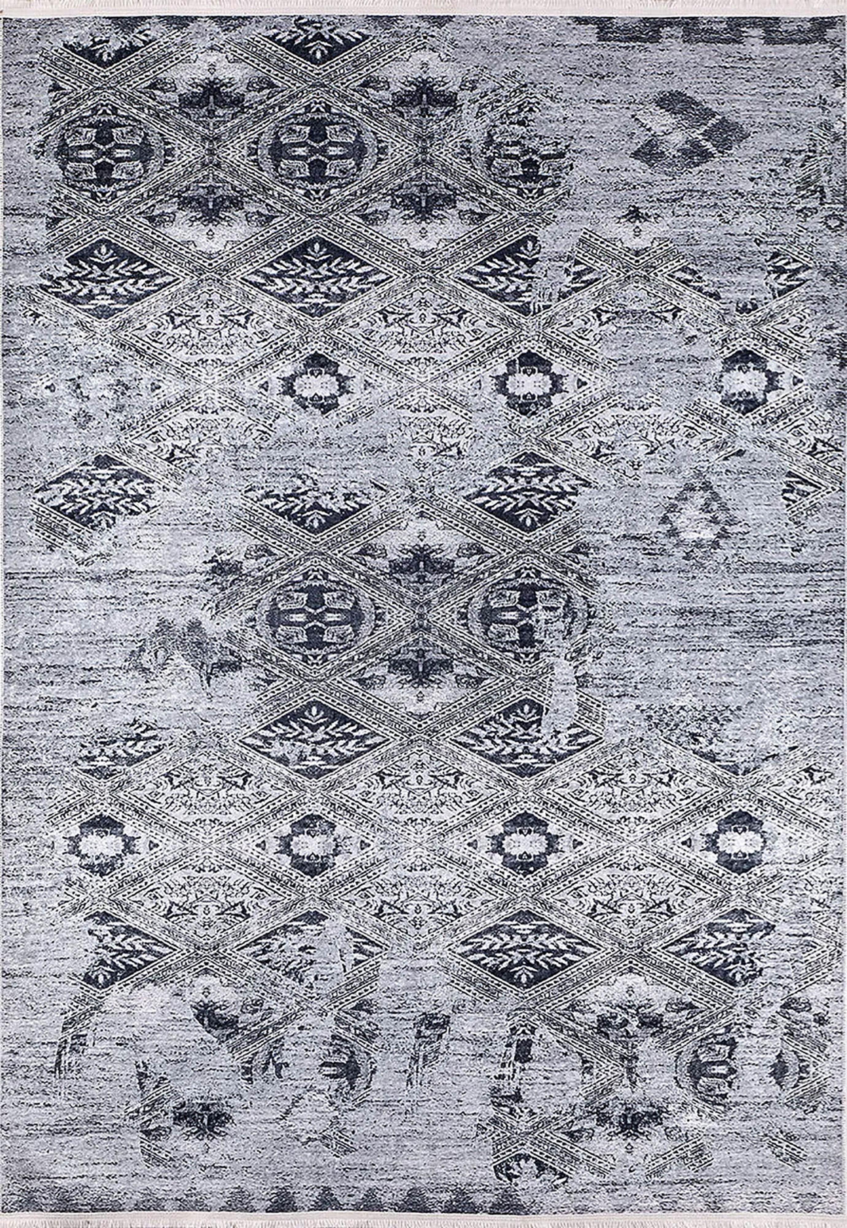 Brown Beige Geometric Antique Art Deco Rug