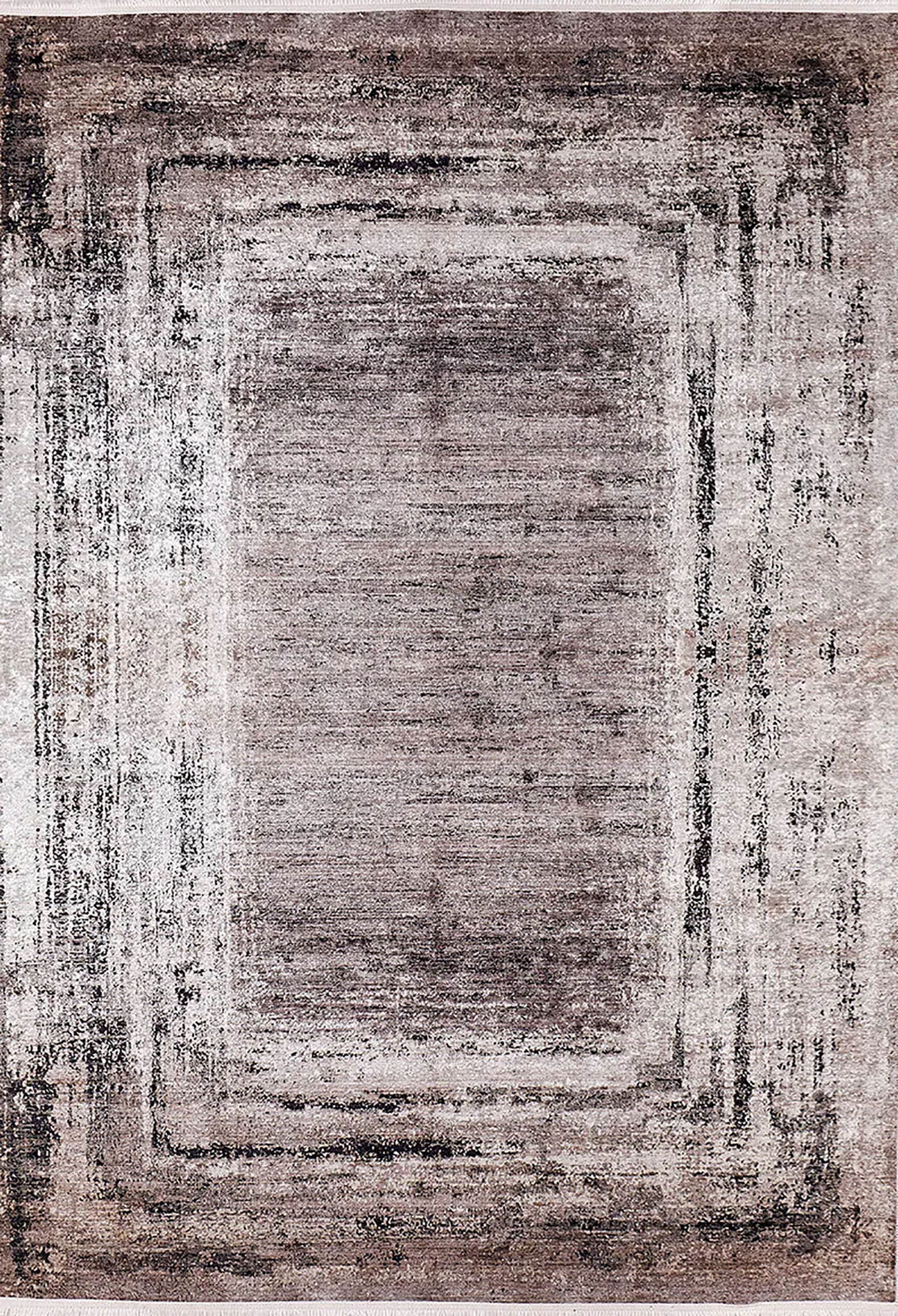 Brown Beige Geometric Antique Art Deco Rug