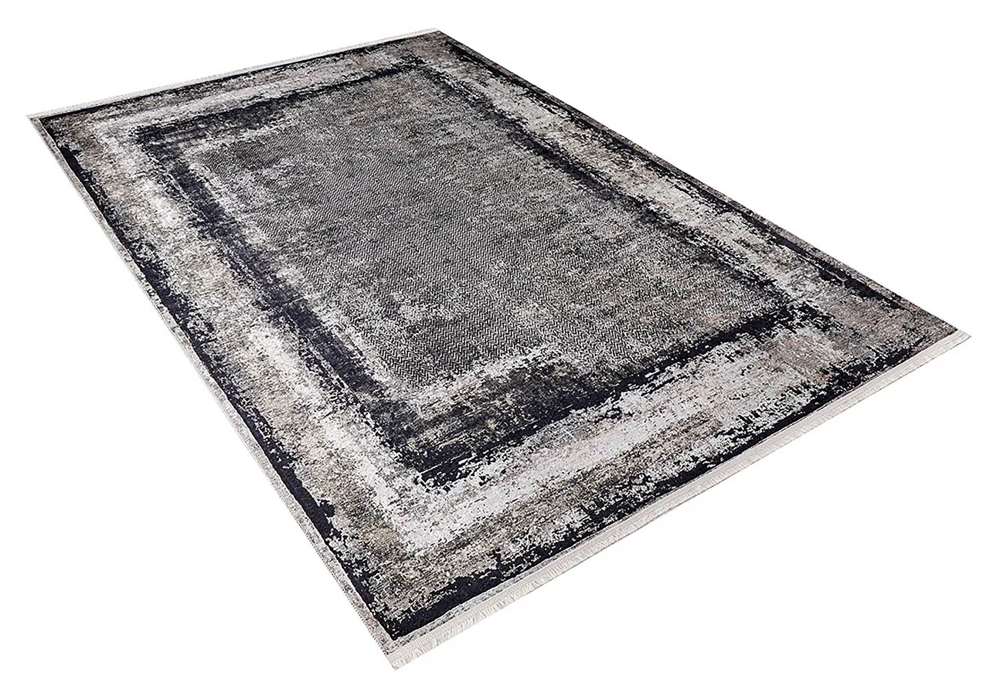 Brown Beige Geometric Antique Art Deco Rug