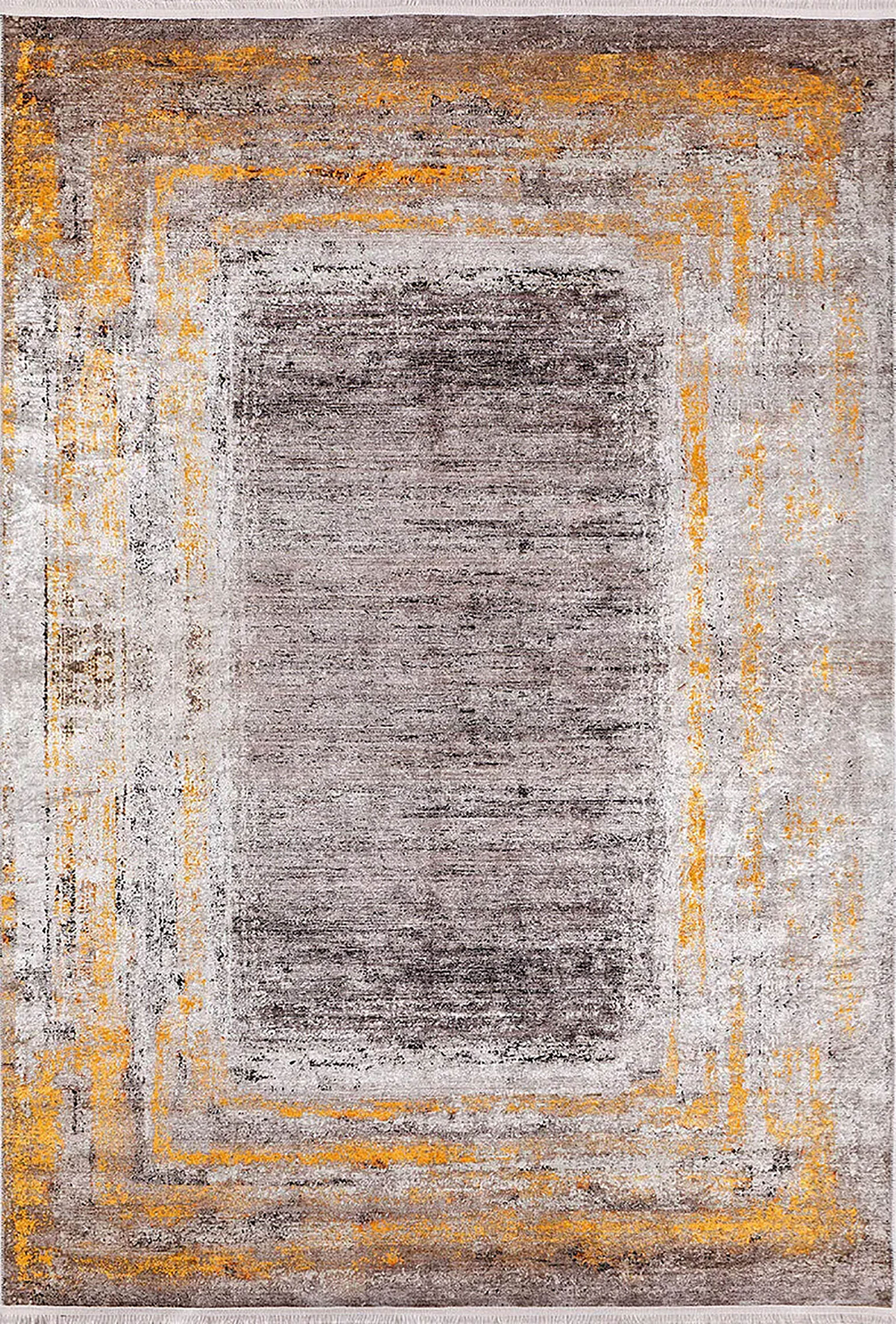 Brown Beige Geometric Antique Art Deco Rug