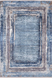 Brown Beige Geometric Antique Art Deco Rug