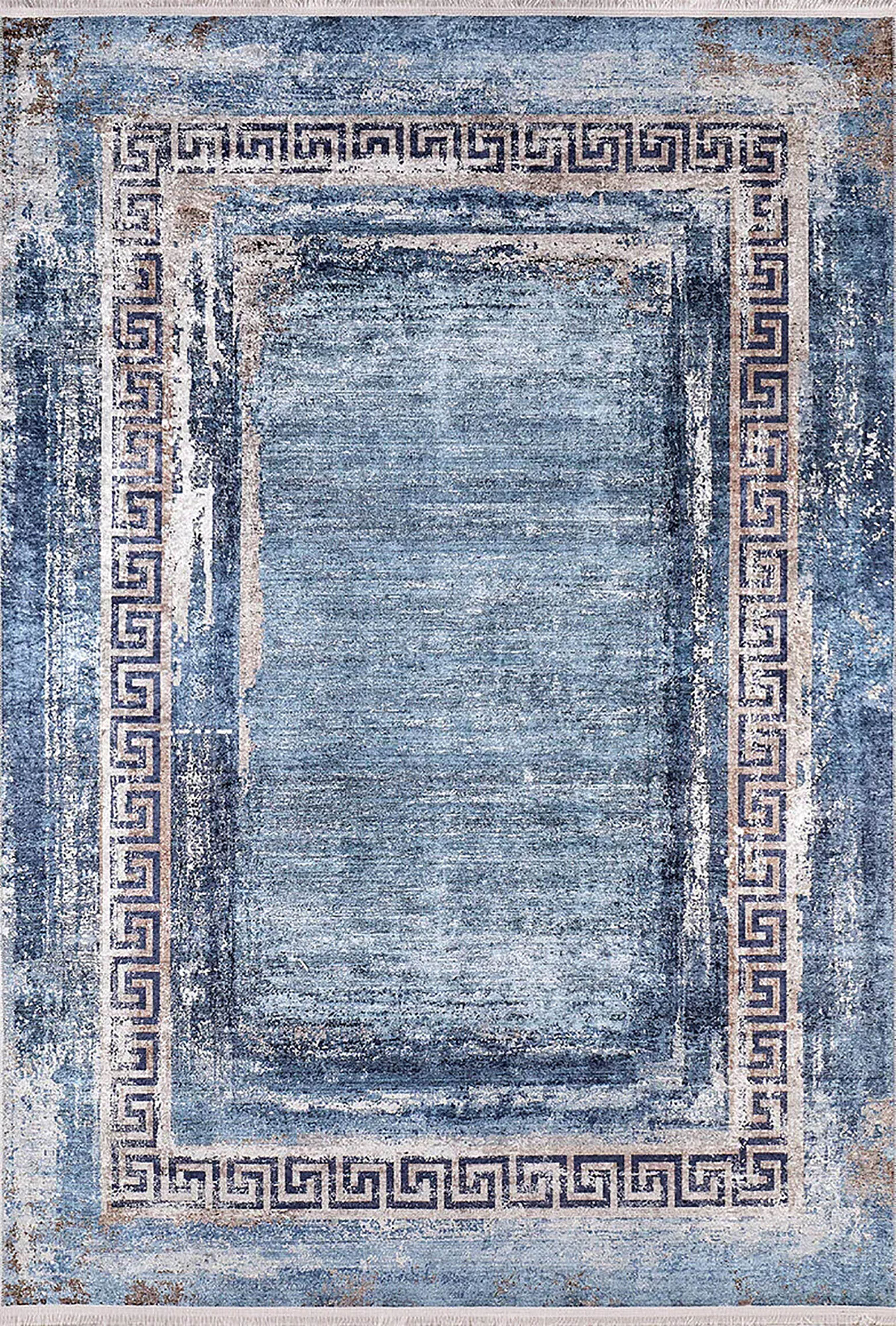 Brown Beige Geometric Antique Art Deco Rug