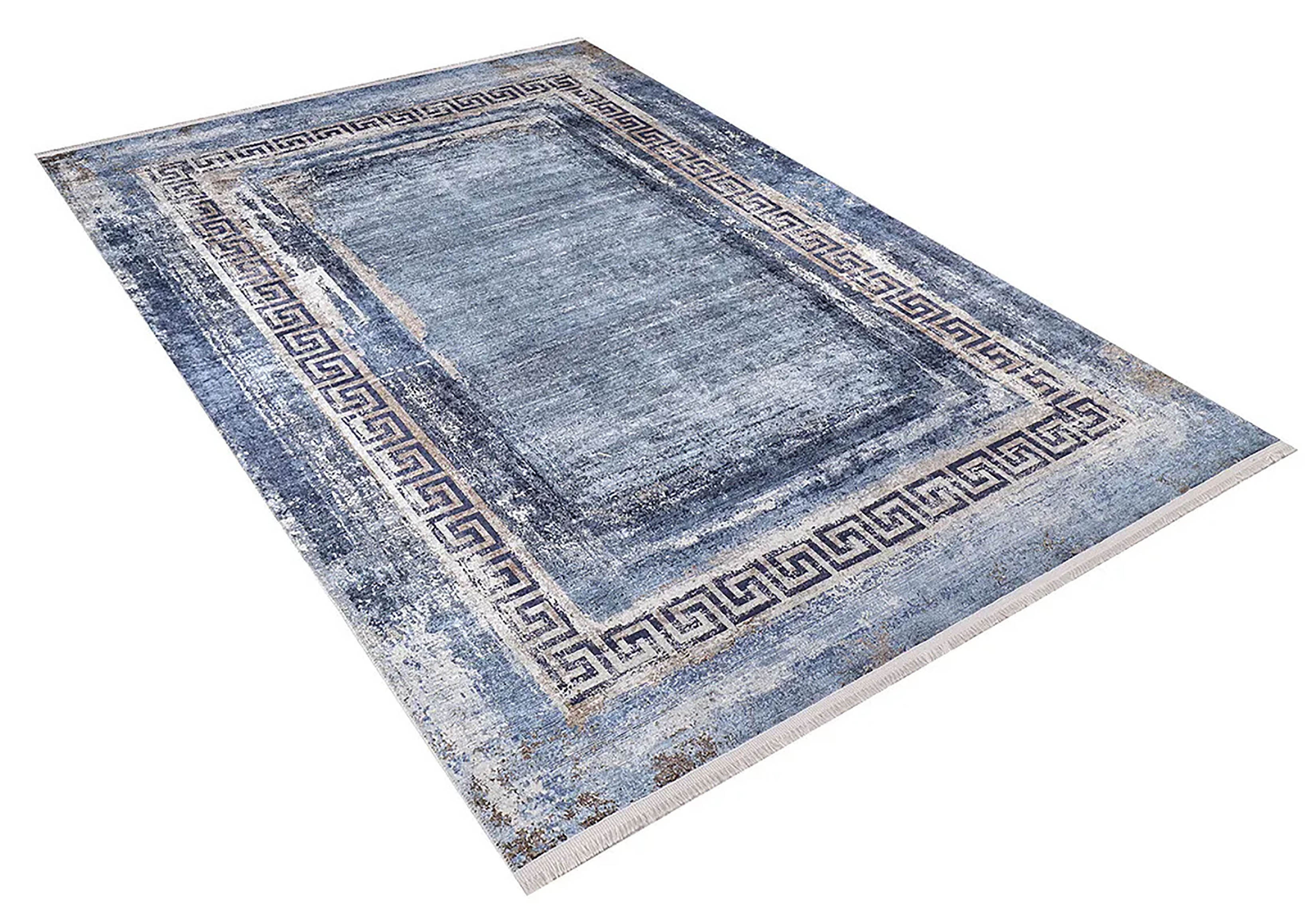 Brown Beige Geometric Antique Art Deco Rug