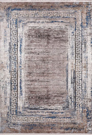 Bej Kahve Yunan Anahtar Desenli Modern Halı