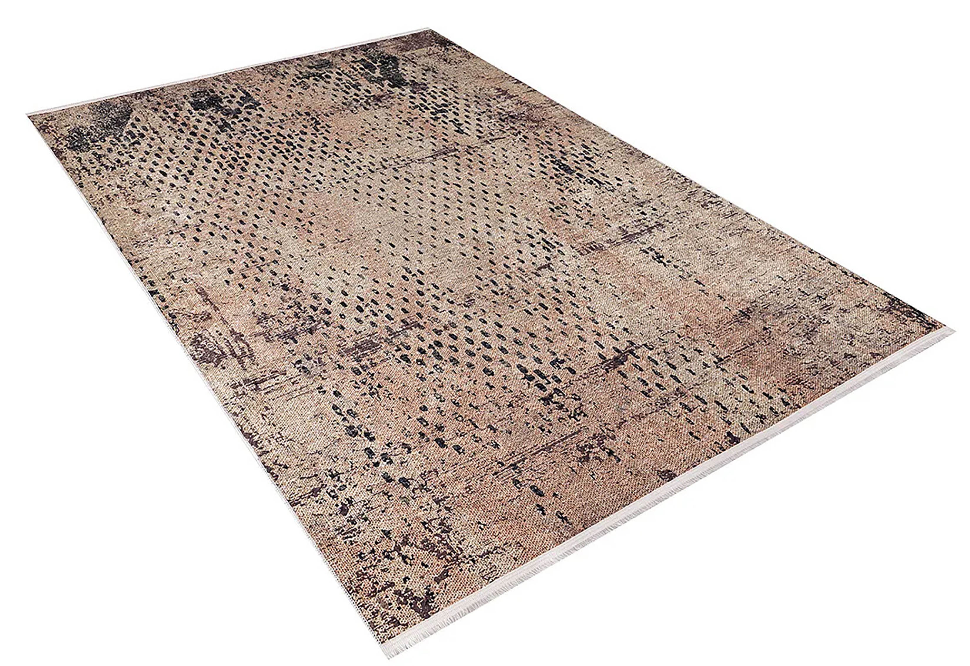 Bej Kahve Soyut Desen Modern Halı