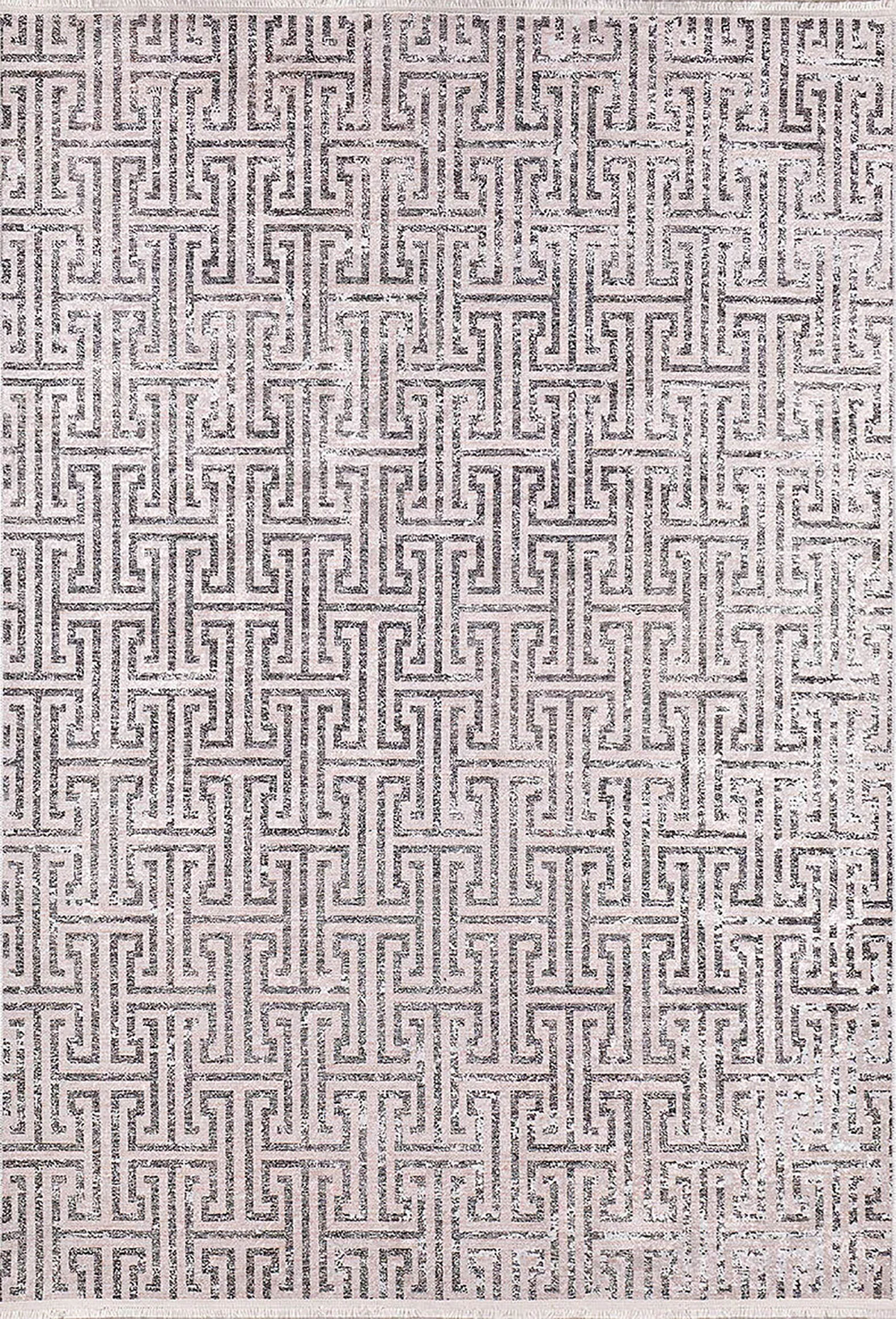 Bej Siyah Geometrik Modern Halı - Pera Halı