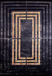 Braunbeiger geometrischer antiker Art Deco Teppich