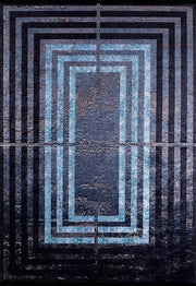 Braunbeiger geometrischer antiker Art Deco Teppich