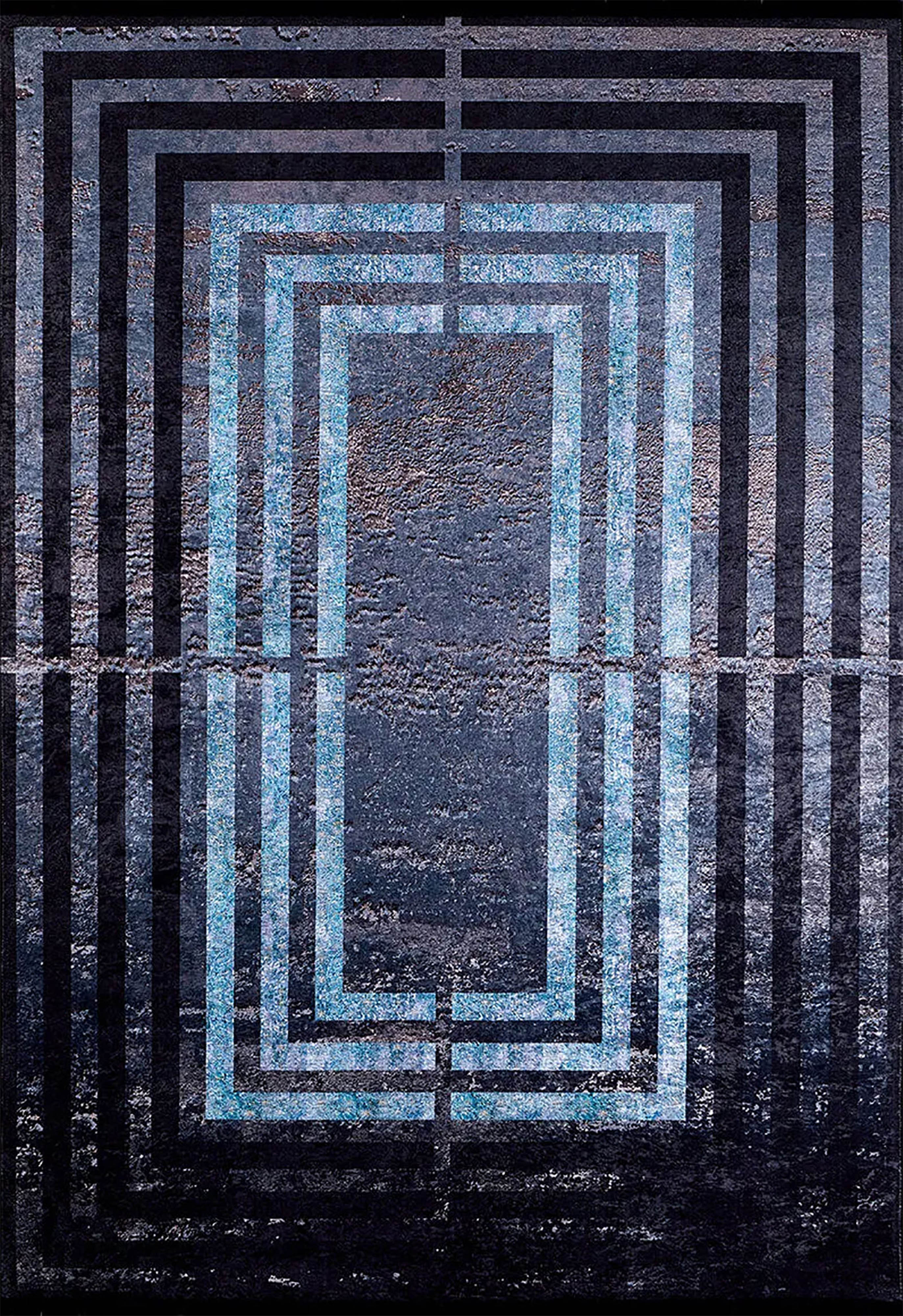 Braunbeiger geometrischer antiker Art Deco Teppich