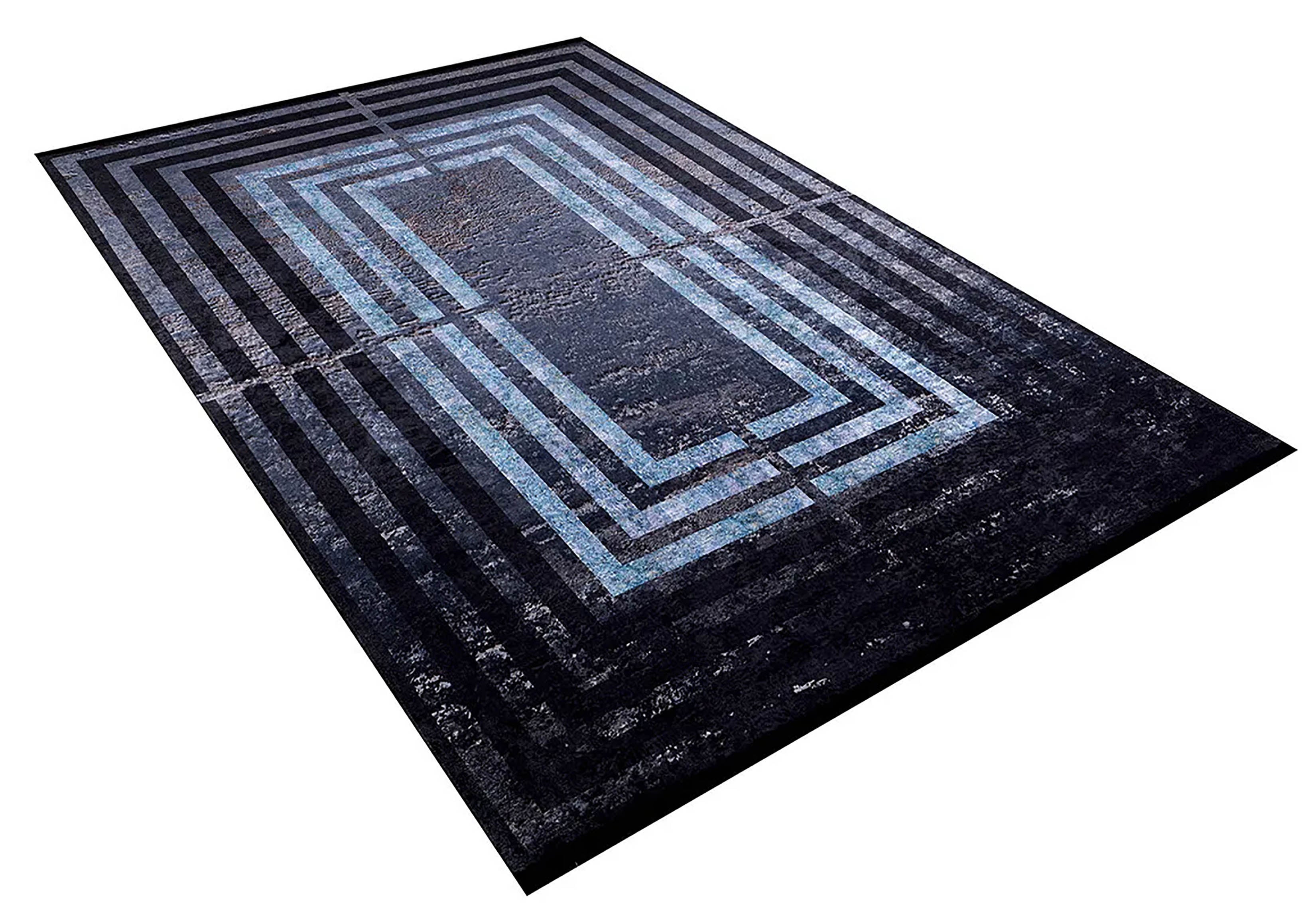 Braunbeiger geometrischer antiker Art Deco Teppich