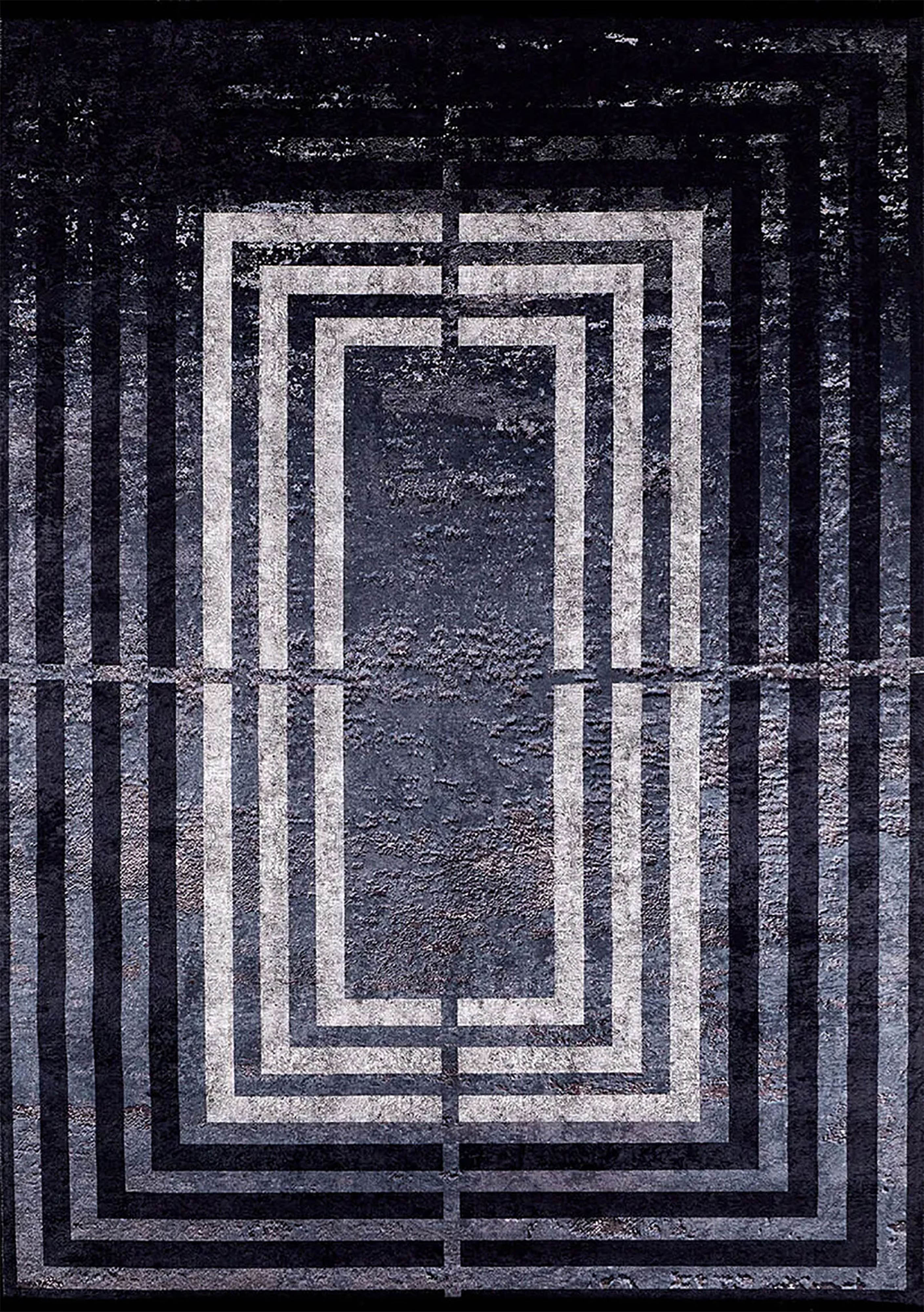Braunbeiger geometrischer antiker Art Deco Teppich