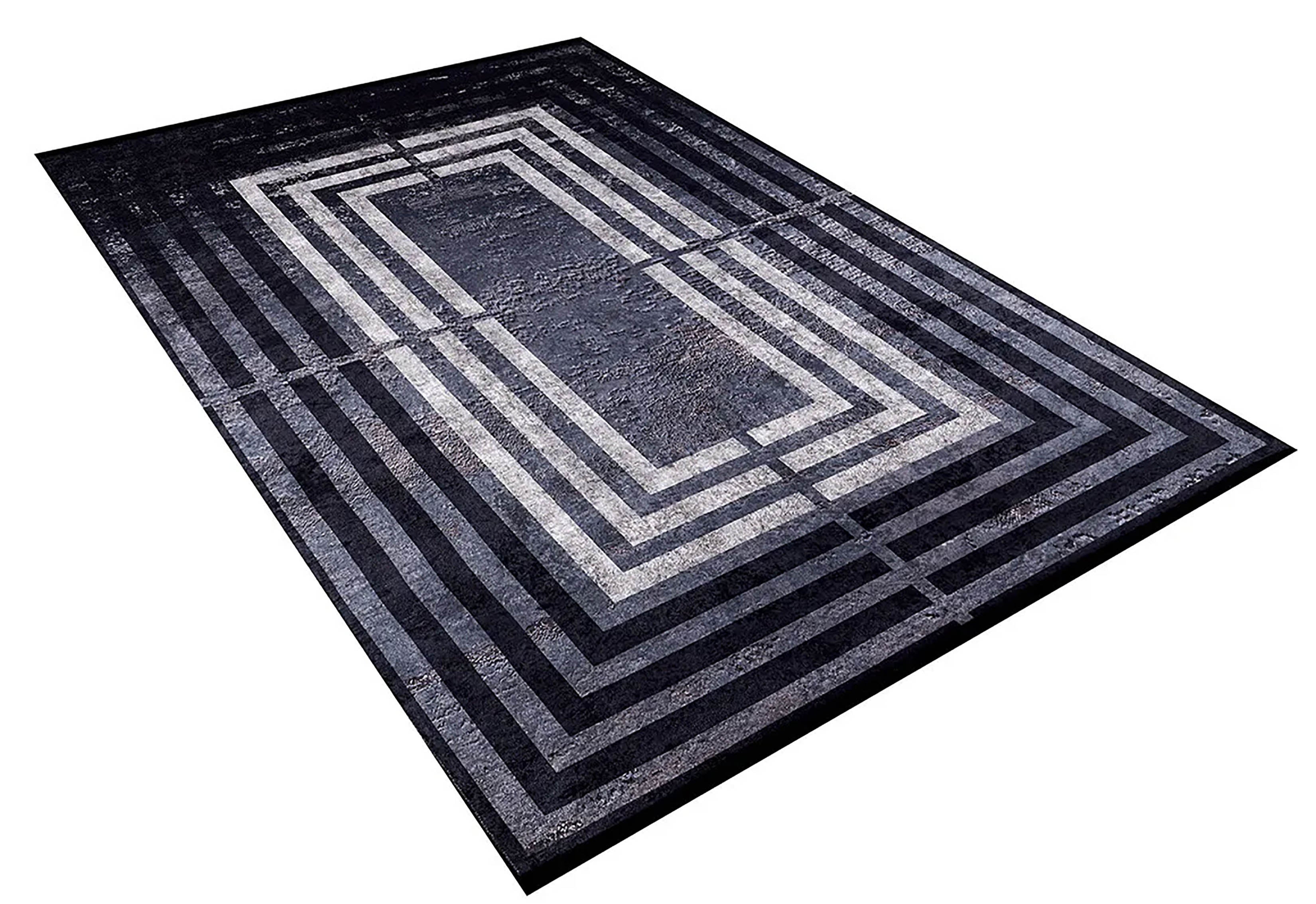 Braunbeiger geometrischer antiker Art Deco Teppich