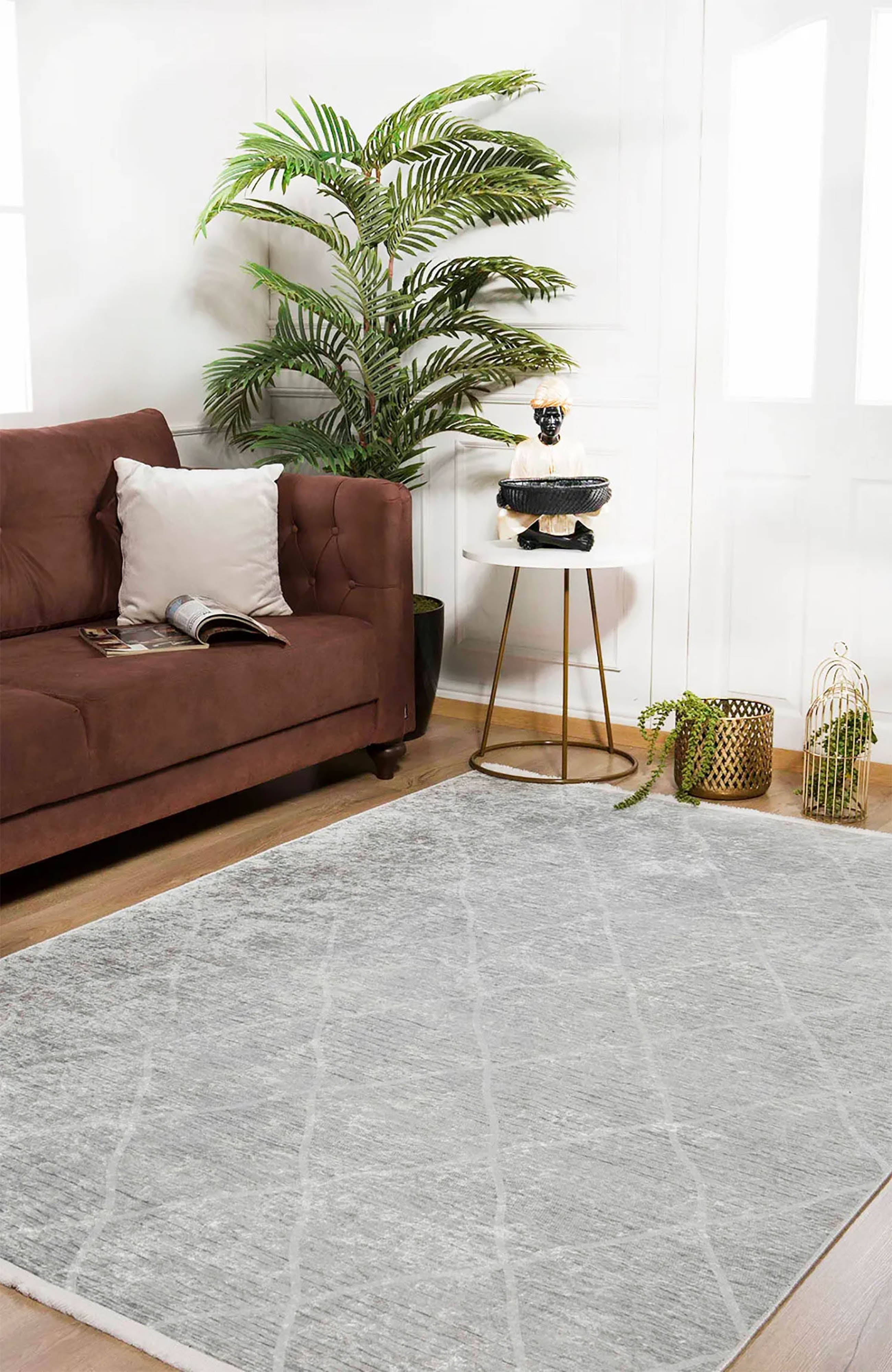 Fas Krem Geometrik Modern Halı - Pera Halı