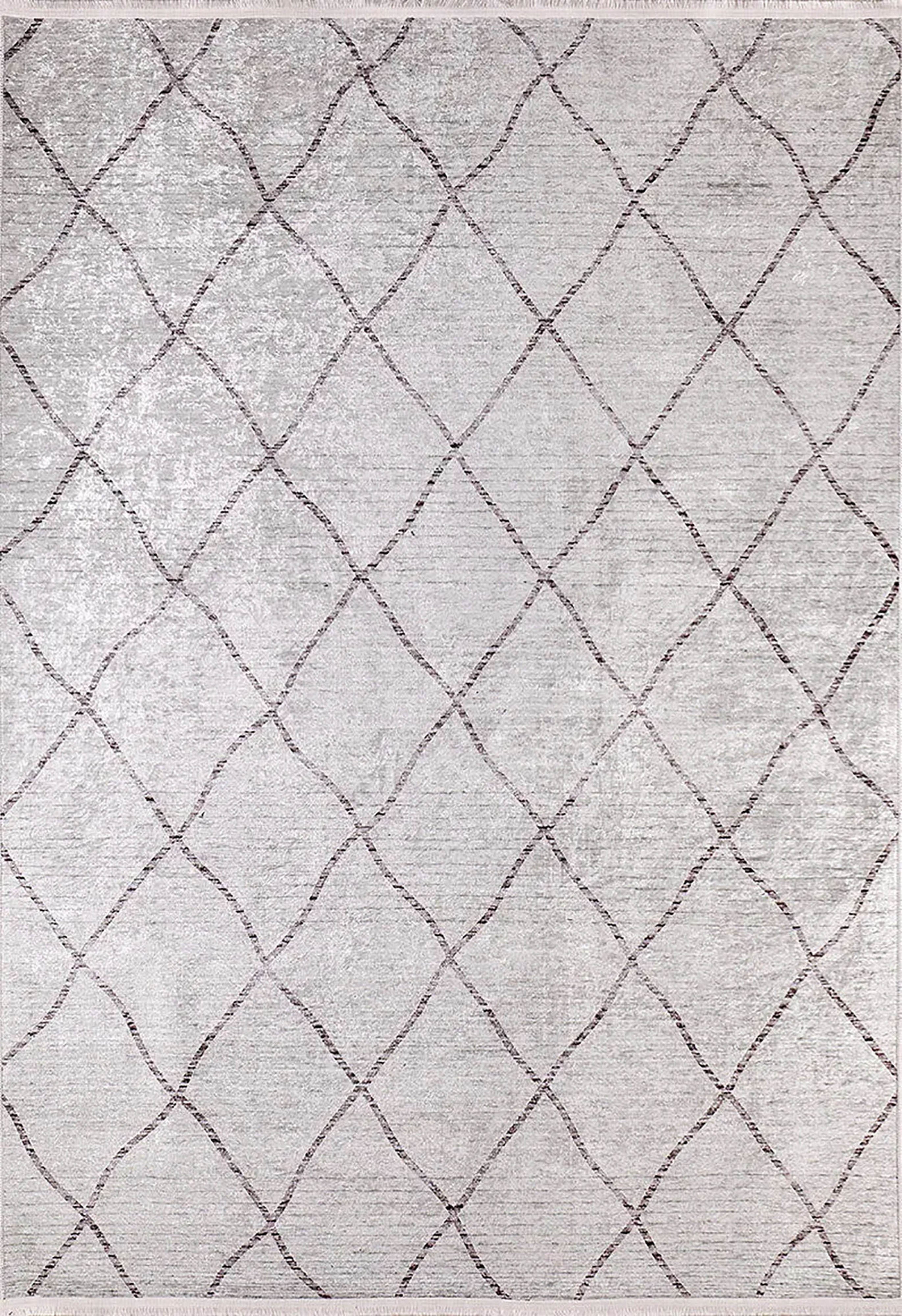 Fas Tarzı Krem Geometrik Modern Lüks Halı - Pera Halı
