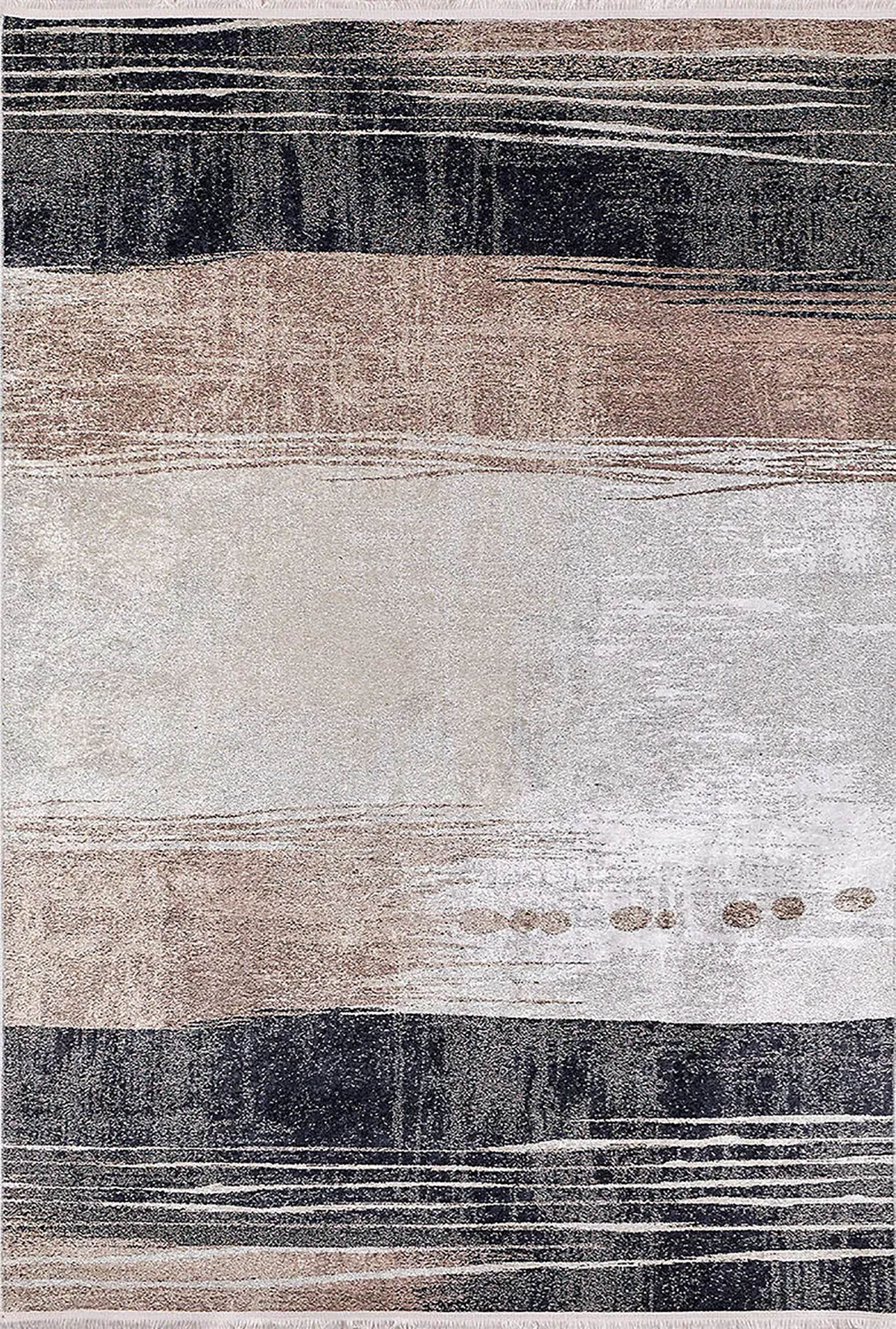 Brown Beige Geometric Antique Art Deco Rug