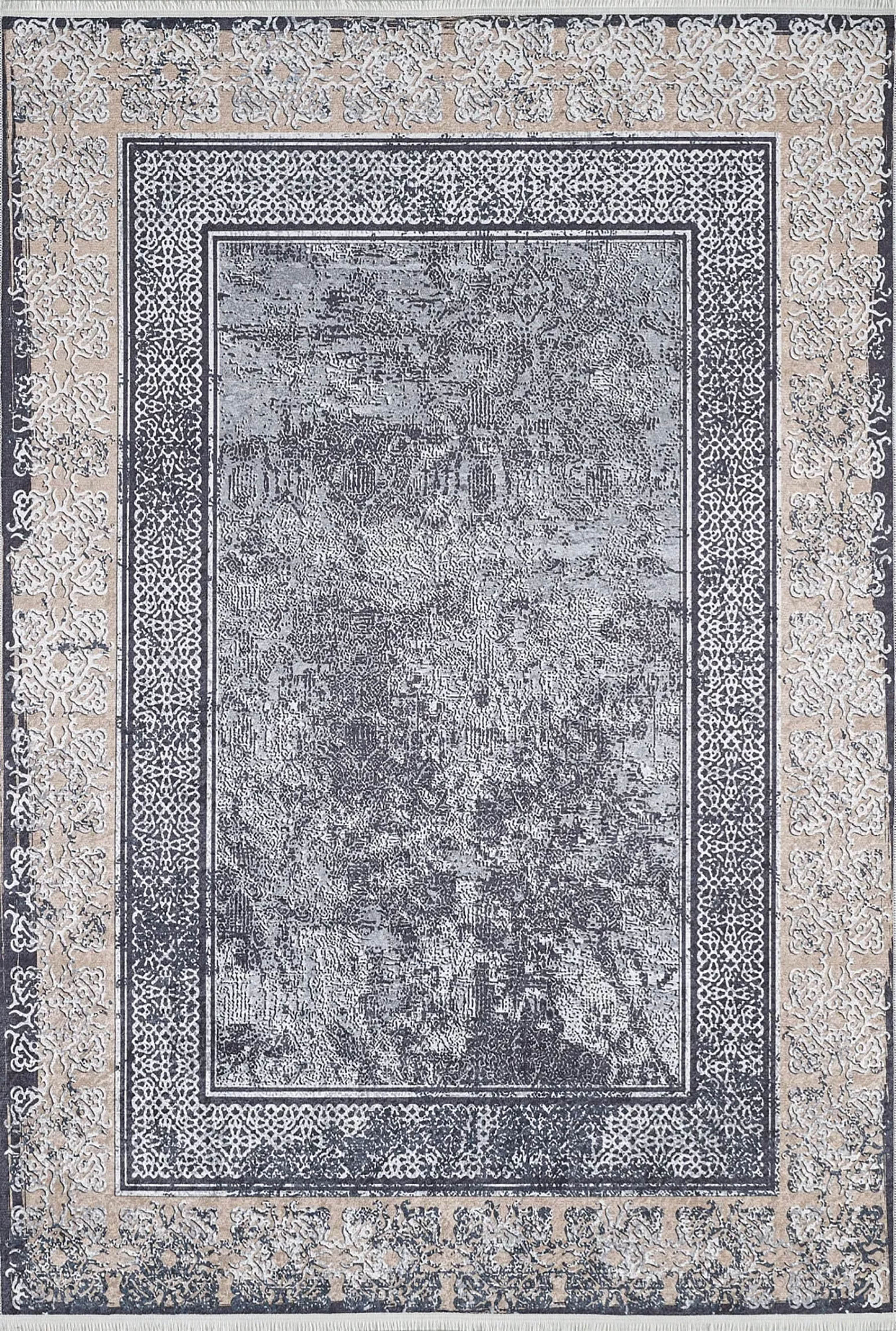 Geometrischer schwarzgrauer Teppich