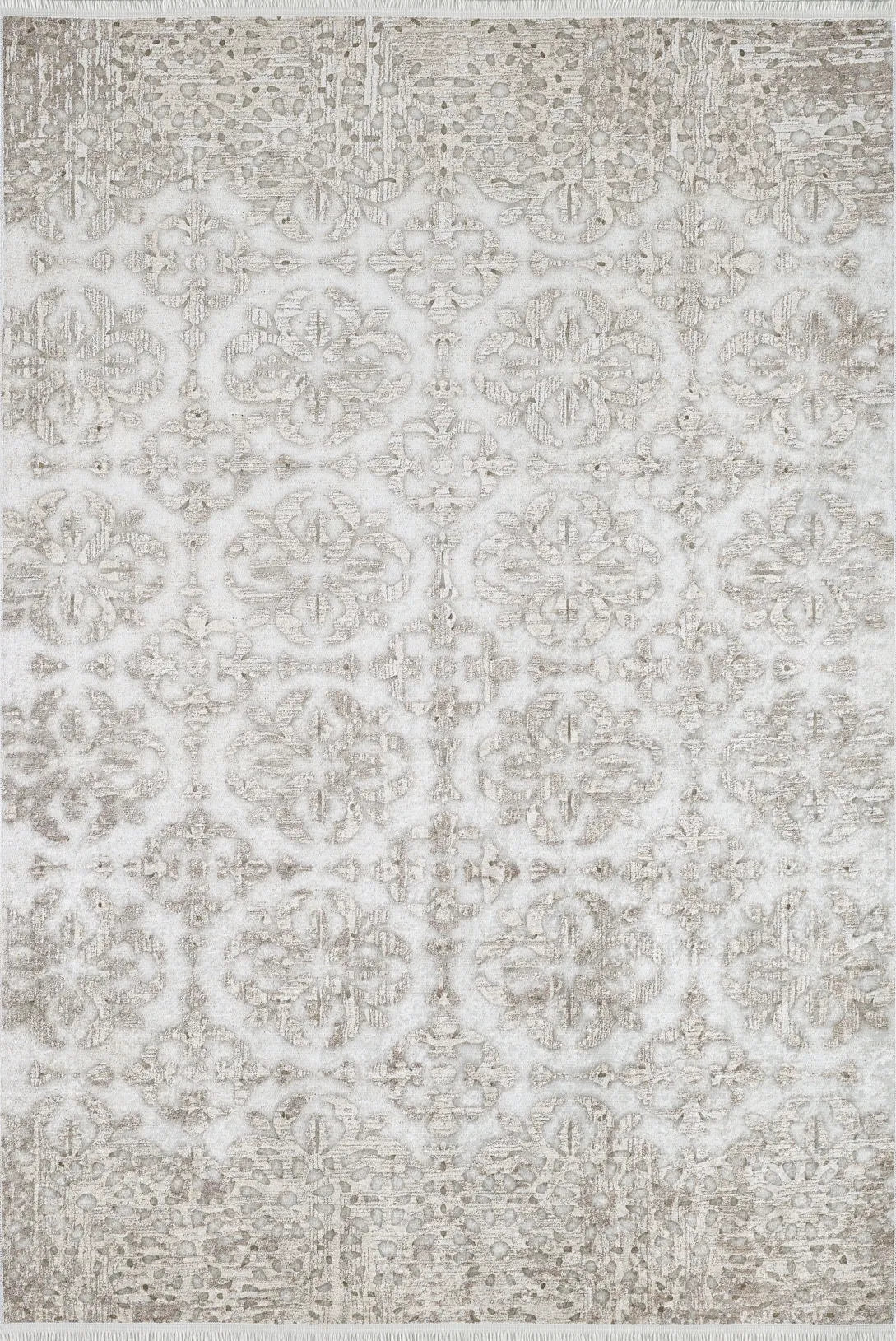 Pale Pink Cream Beige Geometric Patterned Kilim Rug