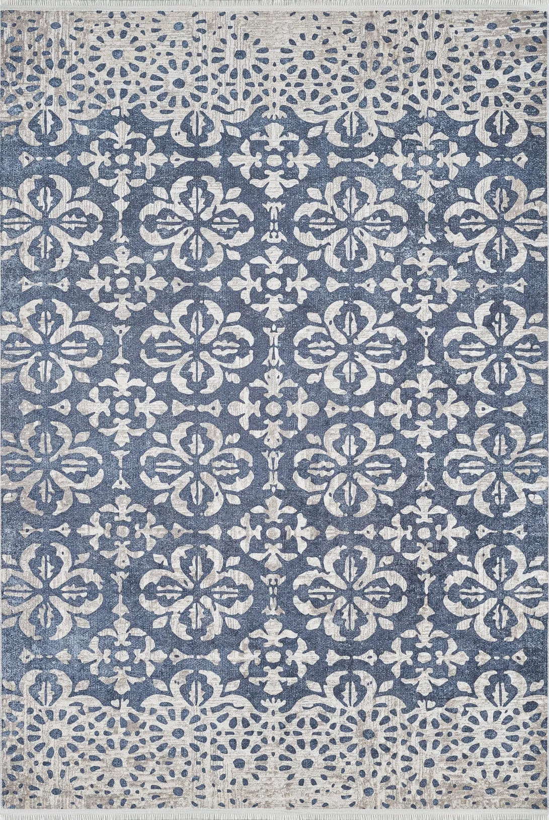 Pale Pink Cream Beige Geometric Patterned Kilim Rug
