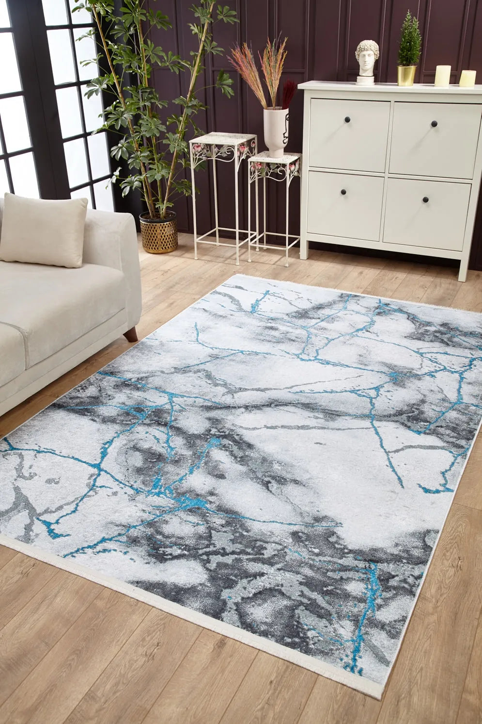 Pale Pink Cream Beige Geometric Patterned Kilim Rug