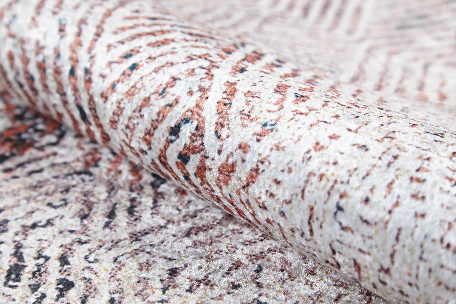 Pale Pink Cream Beige Geometric Patterned Kilim Rug