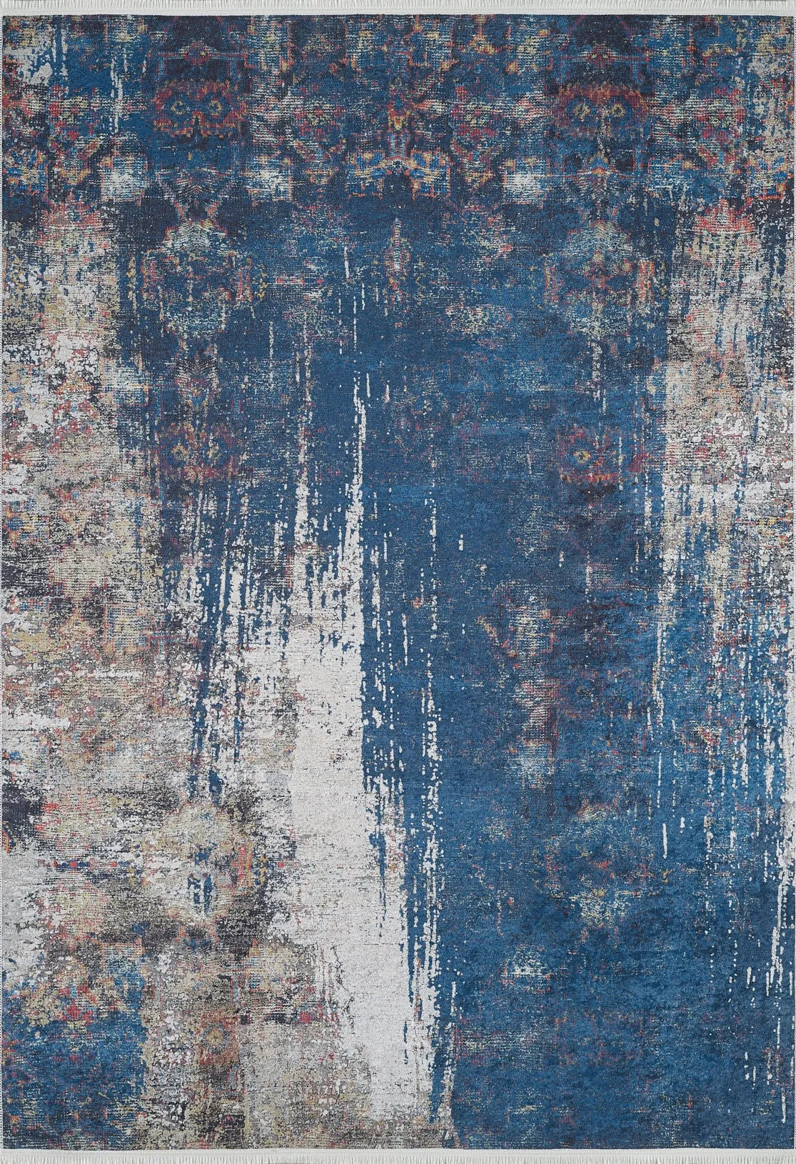 Pale Pink Cream Beige Geometric Patterned Kilim Rug