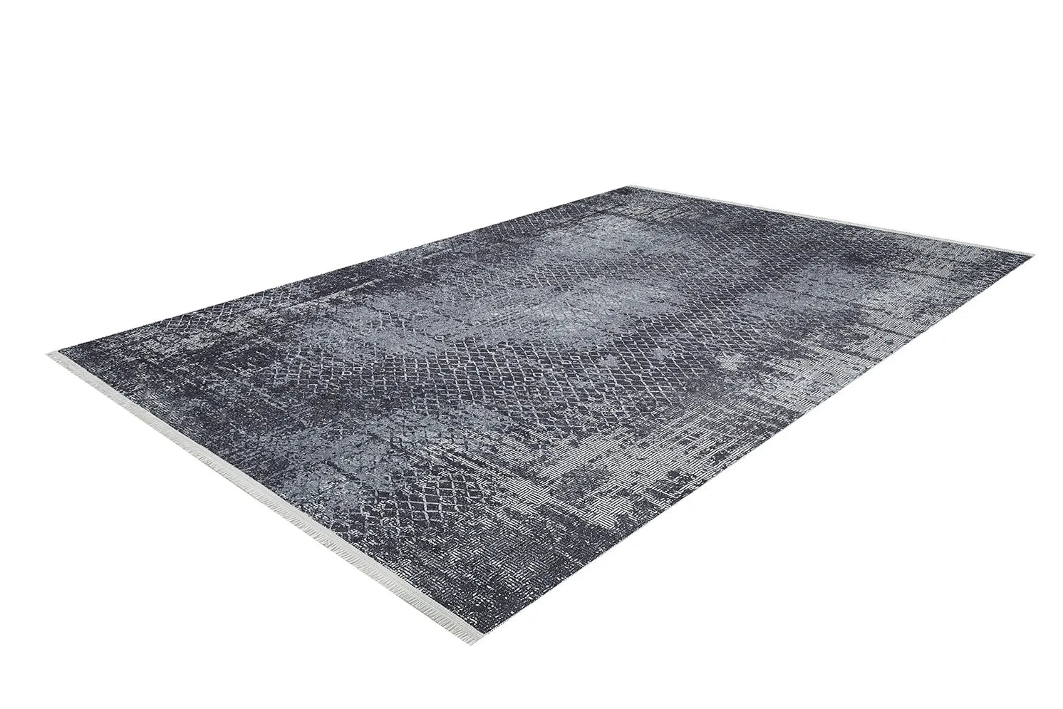 Antrasit Gri Geometrik Desenli Halı