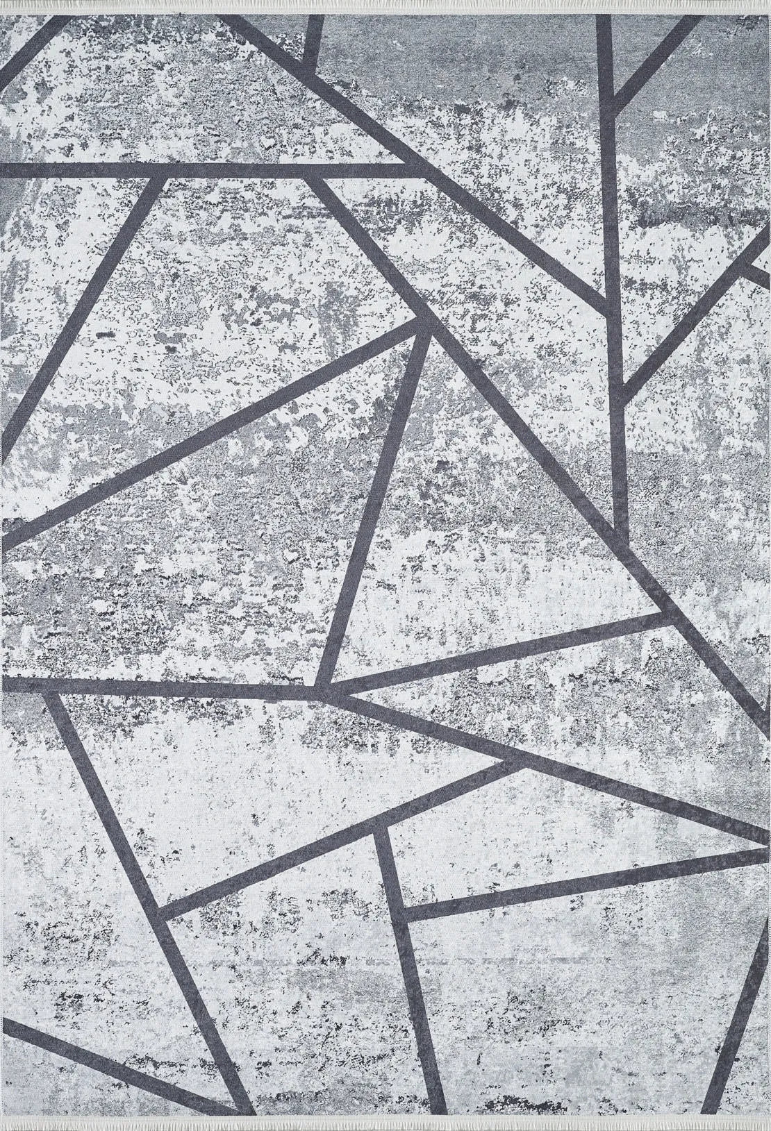Gri ve Beyaz Geometrik Abstre Halı