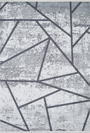 Gri ve Beyaz Geometrik Abstre Halı