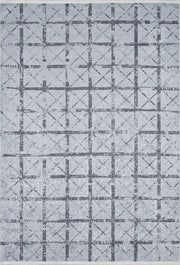Açık Gri Kafes Desenli Geometrik Halı