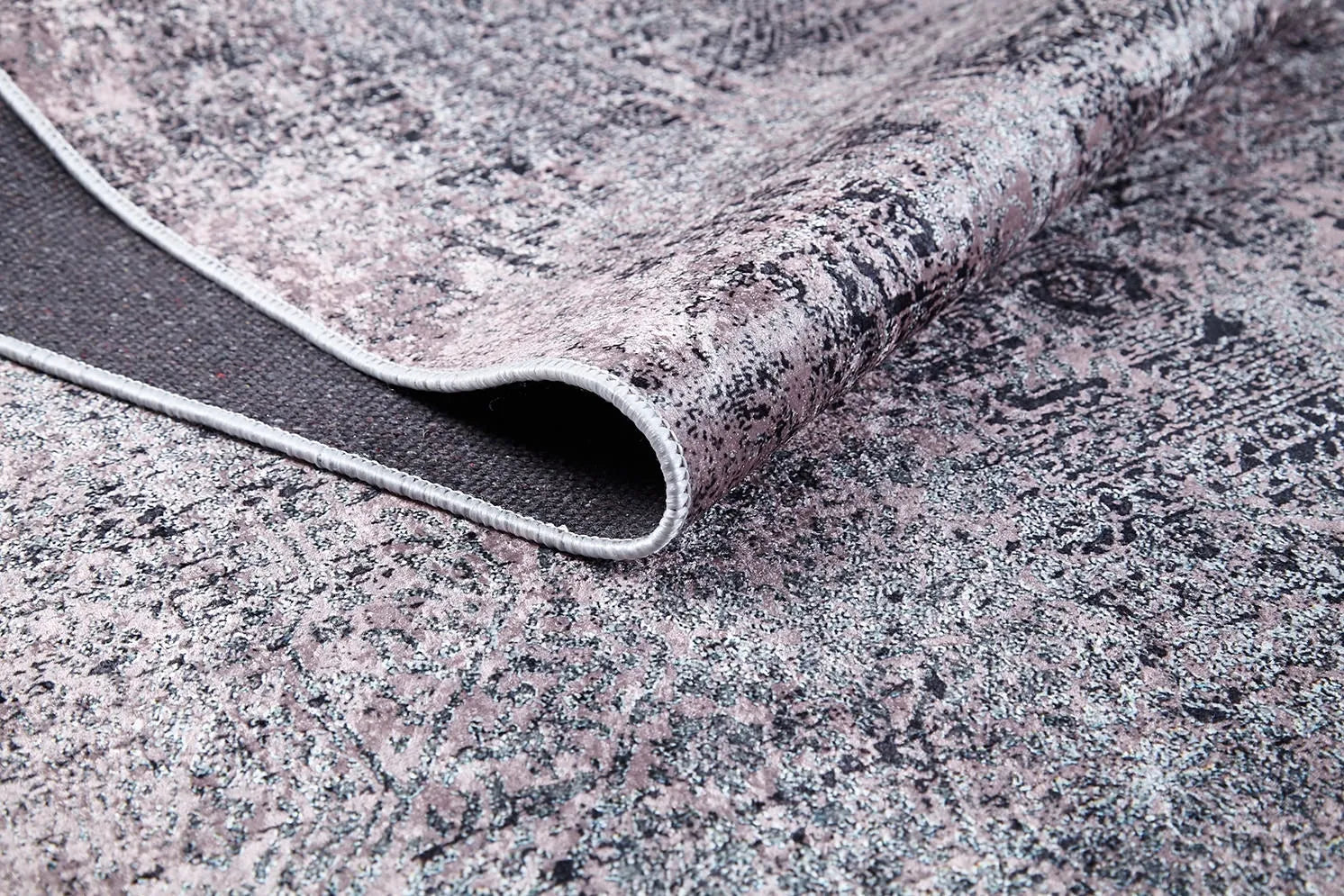 Pale Pink Cream Beige Geometric Patterned Kilim Rug