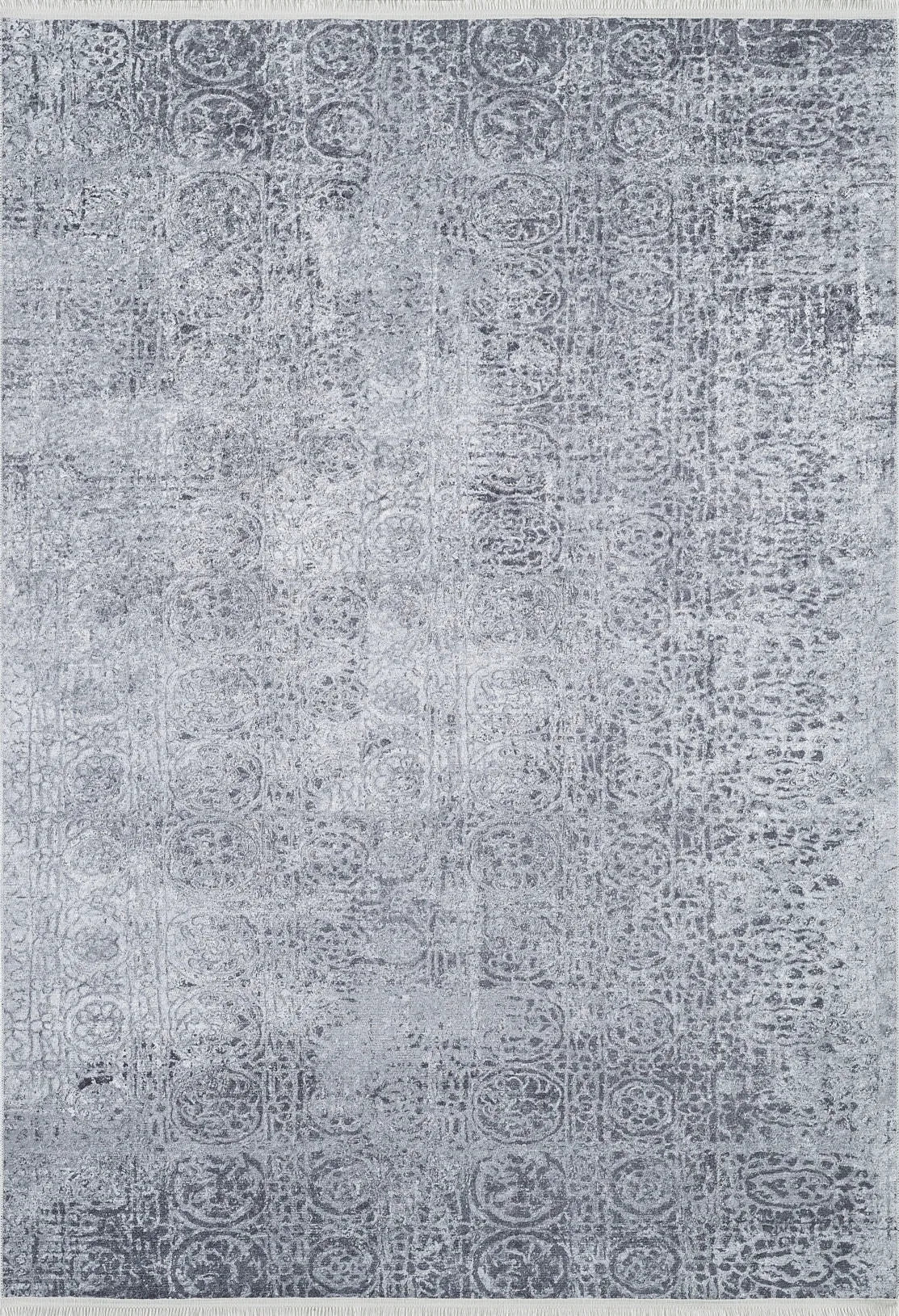 Blassrosa, cremebeige, geometrisch gemusterter Kelim-Teppich