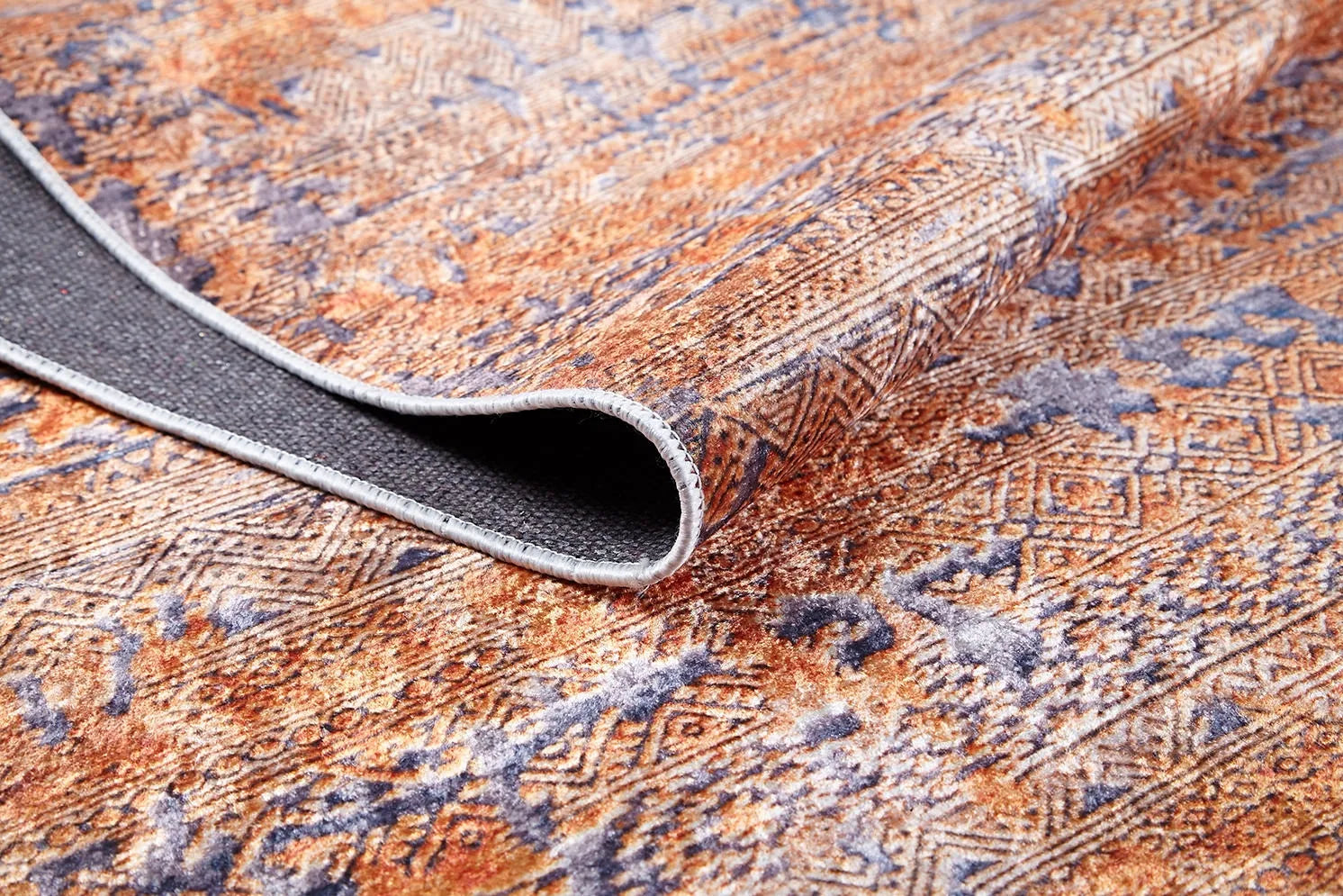 Pale Pink Cream Beige Geometric Patterned Kilim Rug