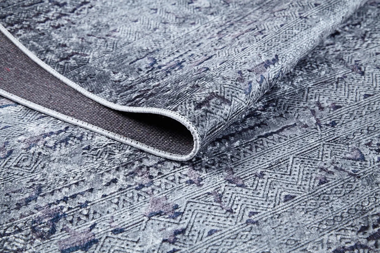 Pale Pink Cream Beige Geometric Patterned Kilim Rug