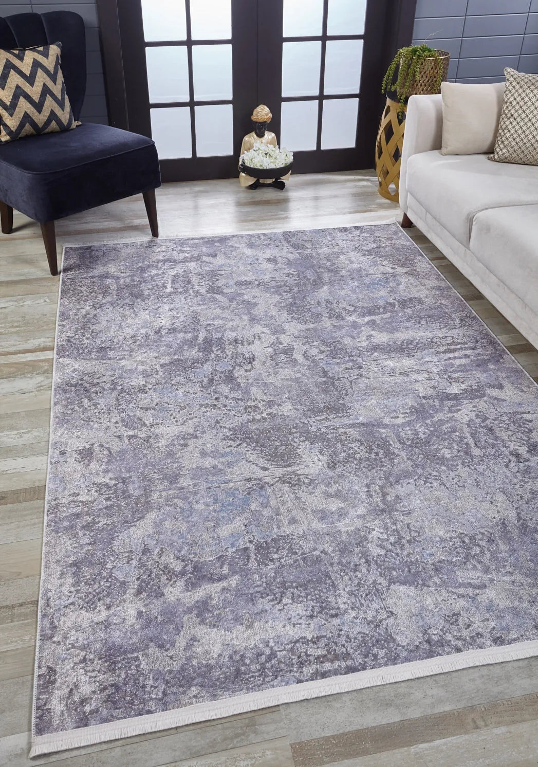 Pale Pink Cream Beige Geometric Patterned Kilim Rug