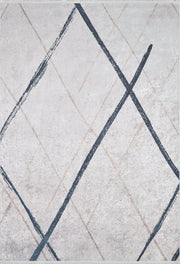 Blassrosa, cremebeige, geometrisch gemusterter Kelim-Teppich